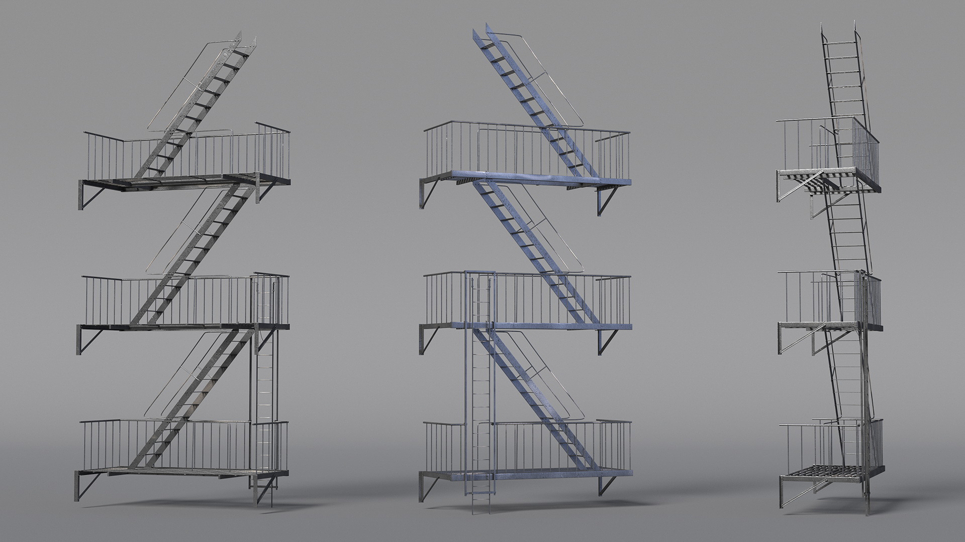 3D Fire Escape Staircase
