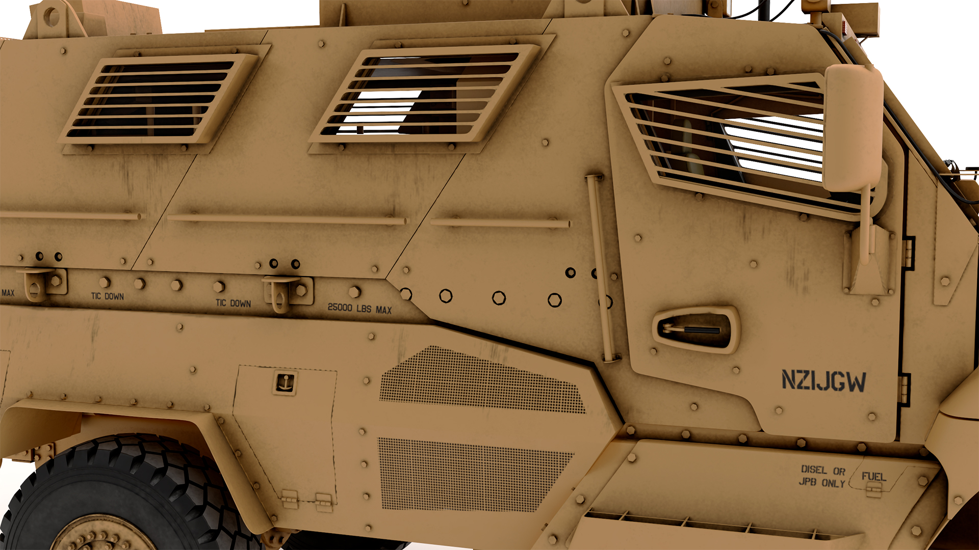 Military Armored Vehicle Sandy Rigged 3D