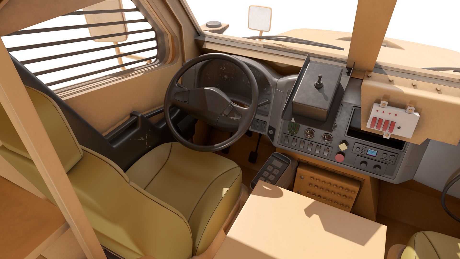 Military Armored Vehicle Sandy Rigged 3D