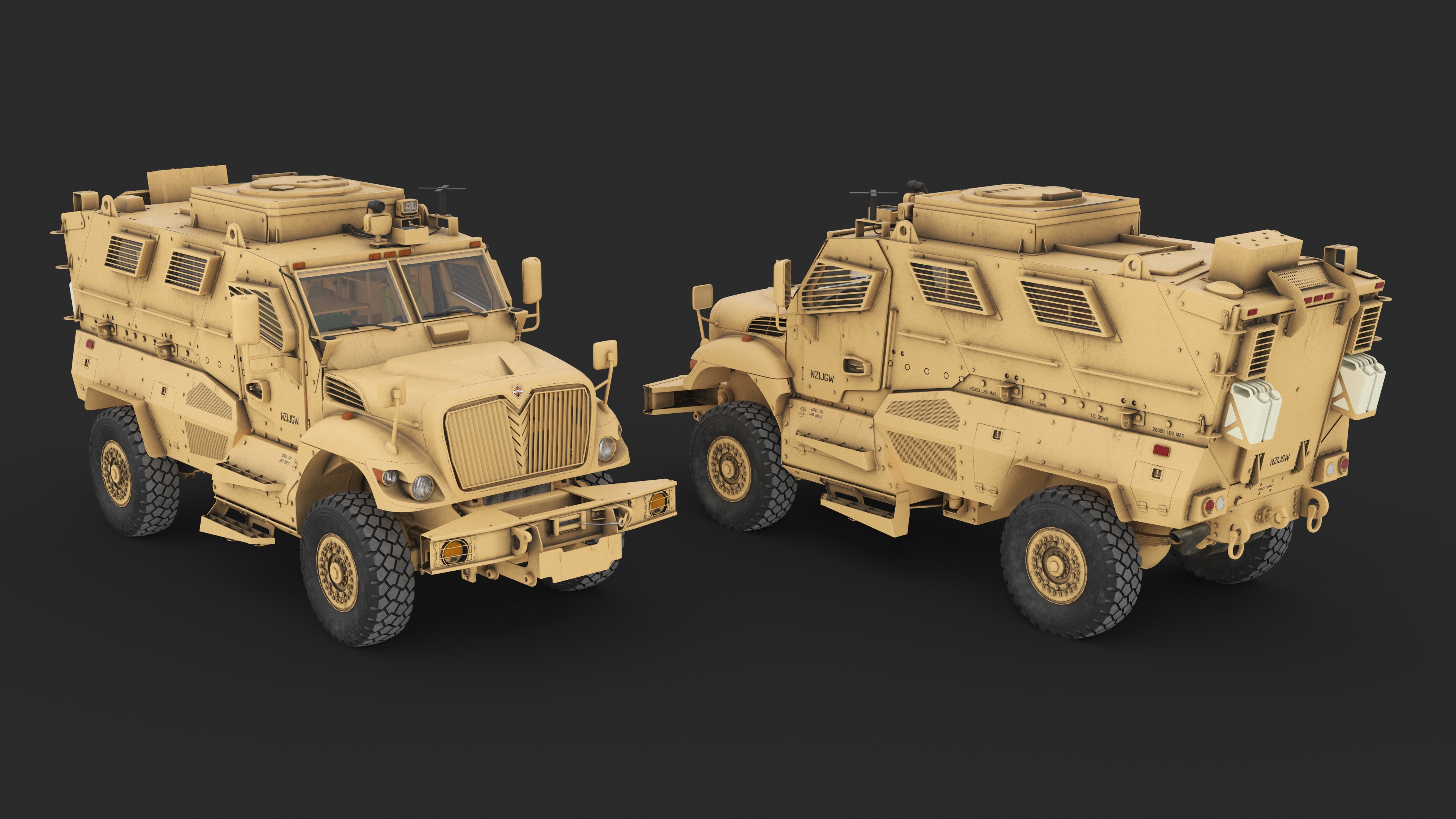 Military Armored Vehicle Sandy Rigged 3D