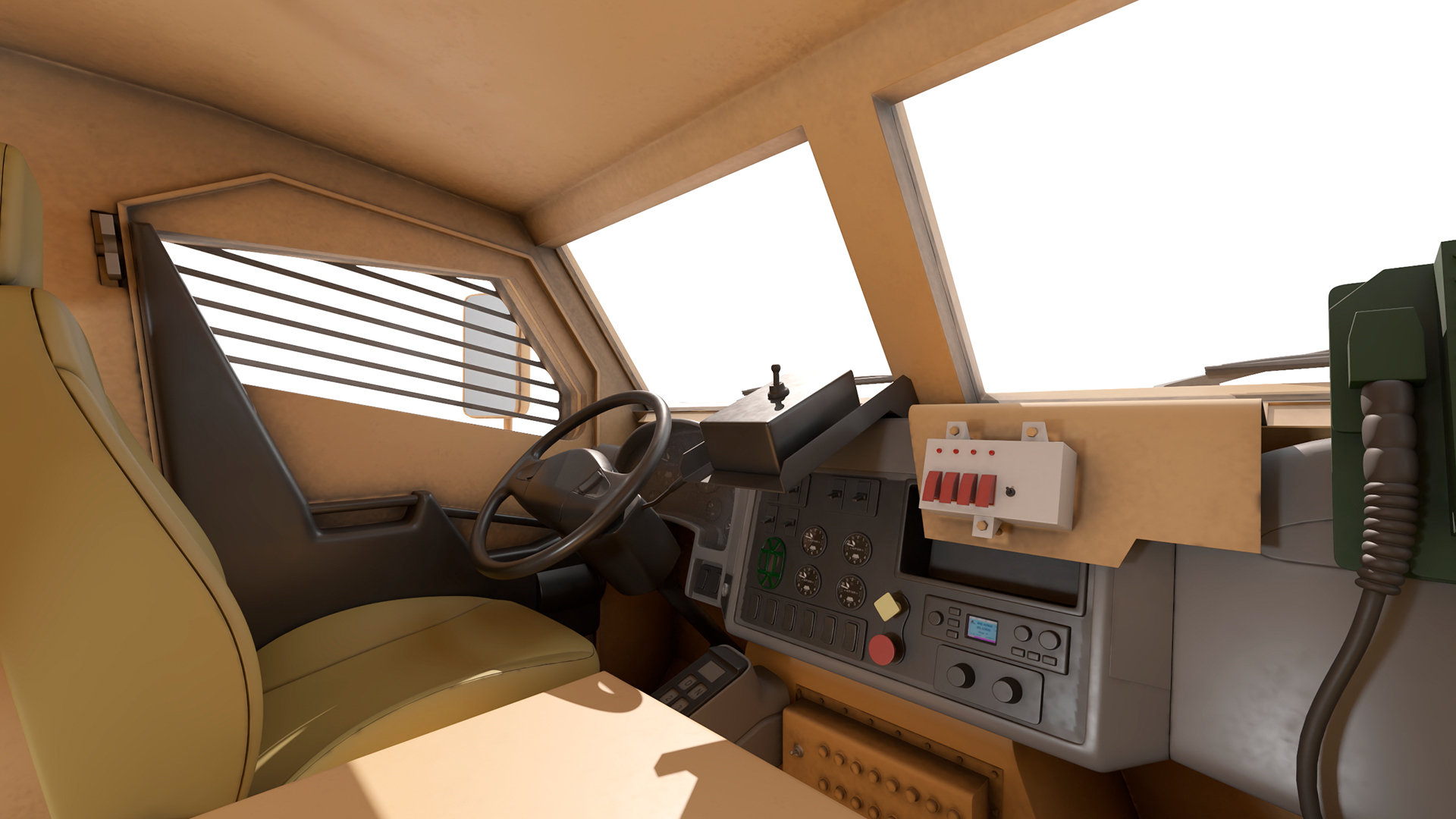 Military Armored Vehicle Sandy Rigged 3D