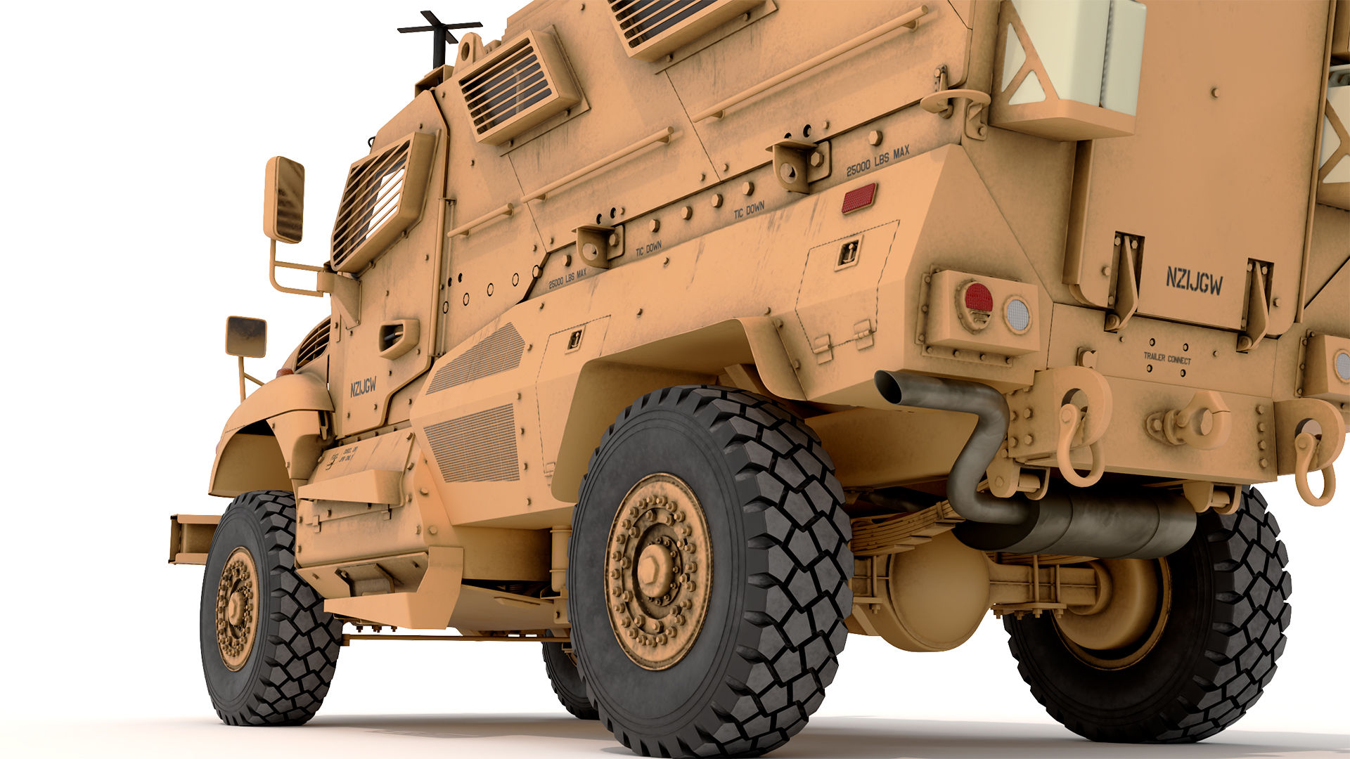 Military Armored Vehicle Sandy Rigged 3D