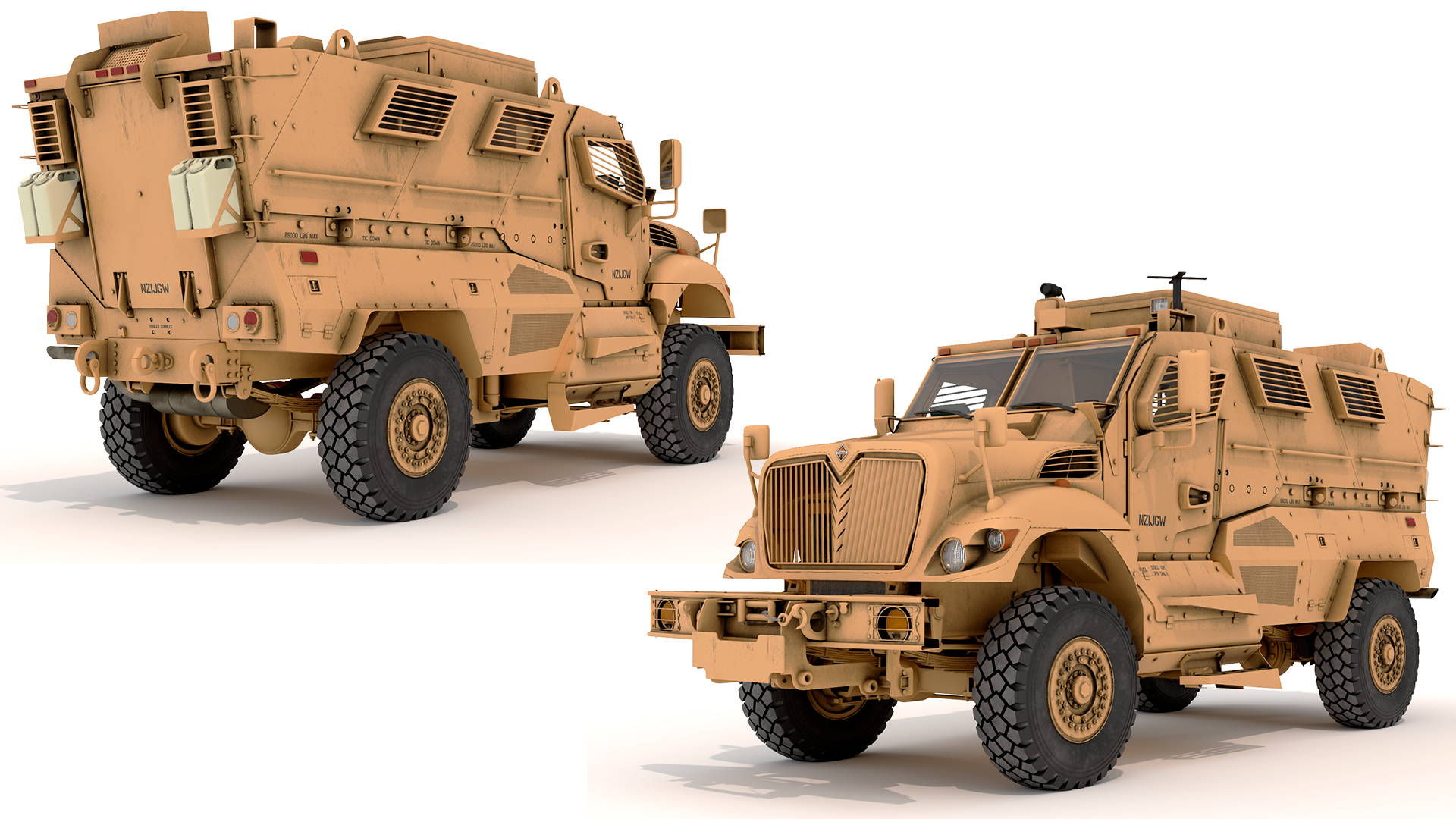 Military Armored Vehicle Sandy Rigged 3D