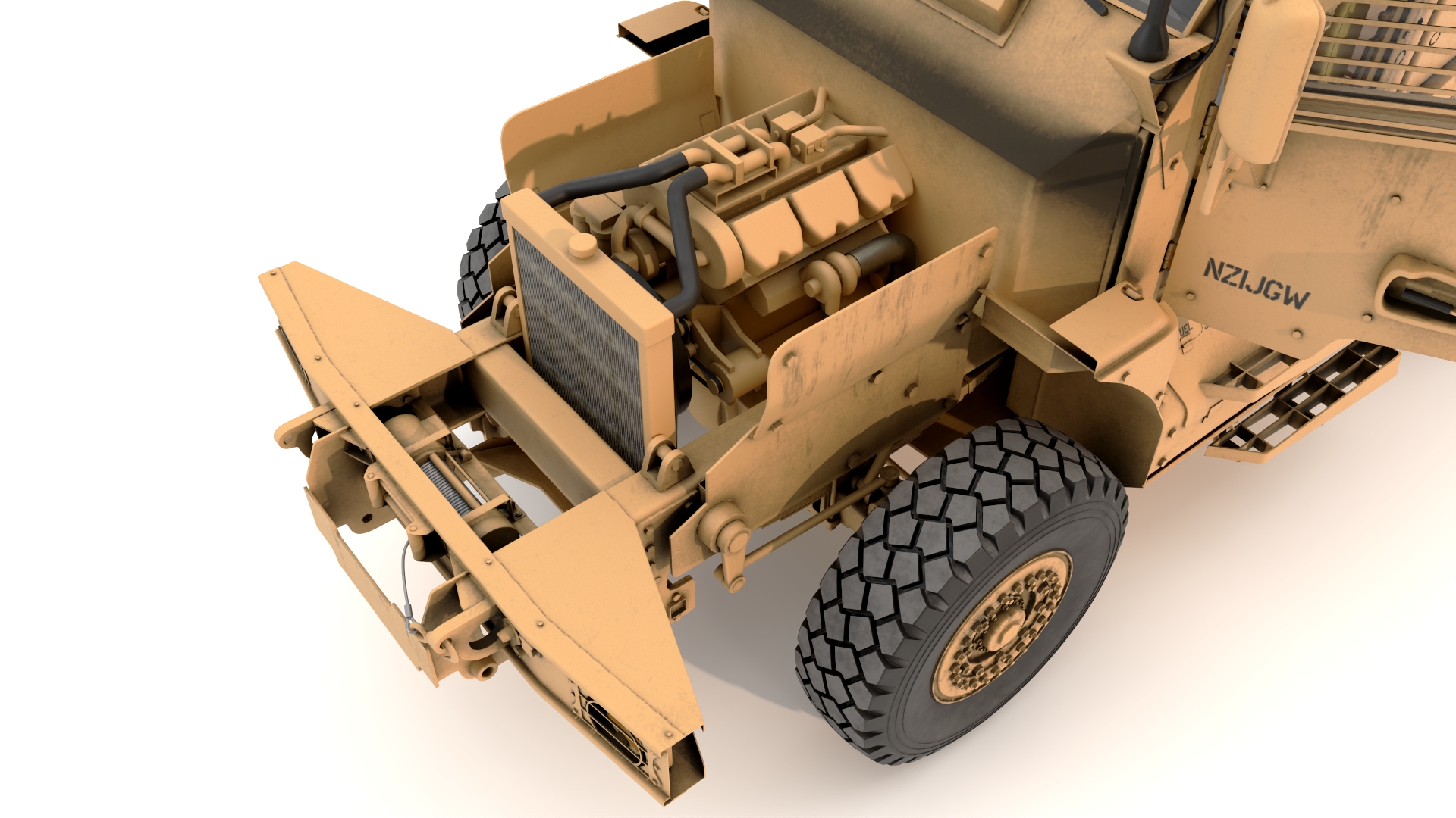 Military Armored Vehicle Sandy Rigged 3D