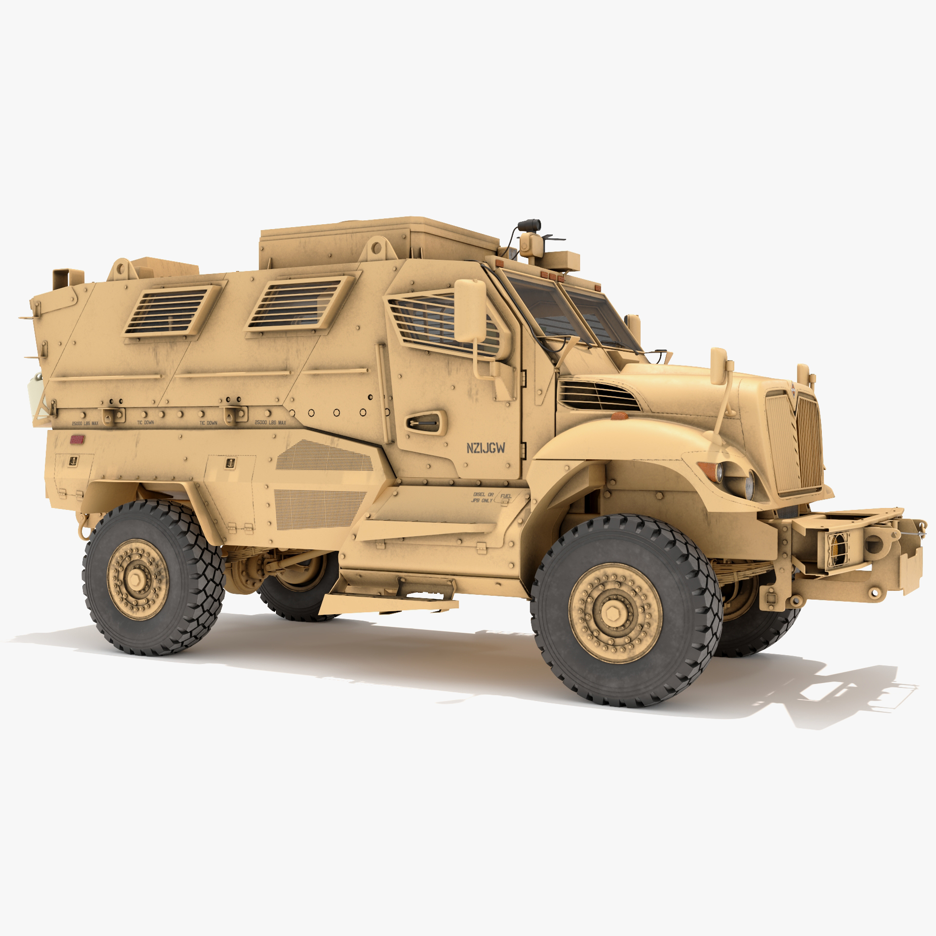 Military Armored Vehicle Sandy Rigged 3D