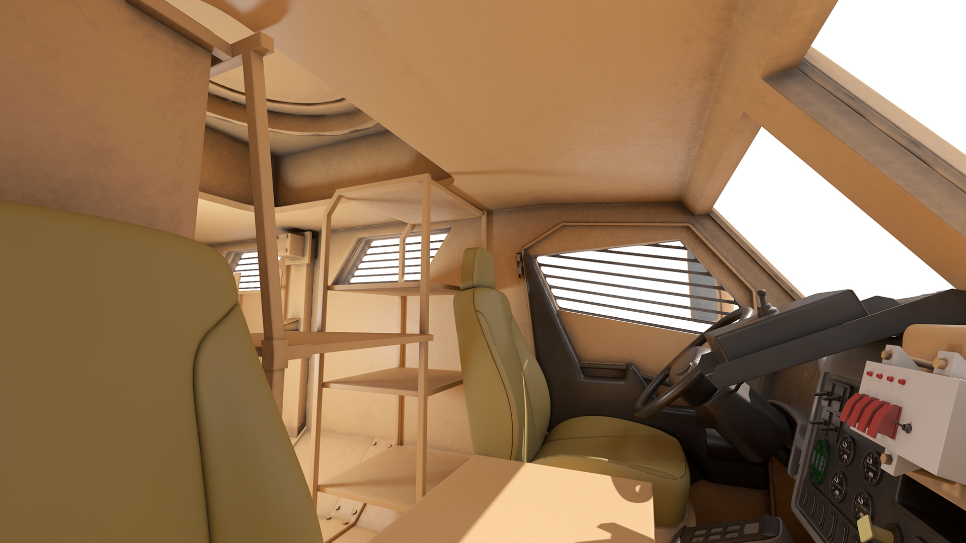 Military Armored Vehicle Sandy Rigged 3D