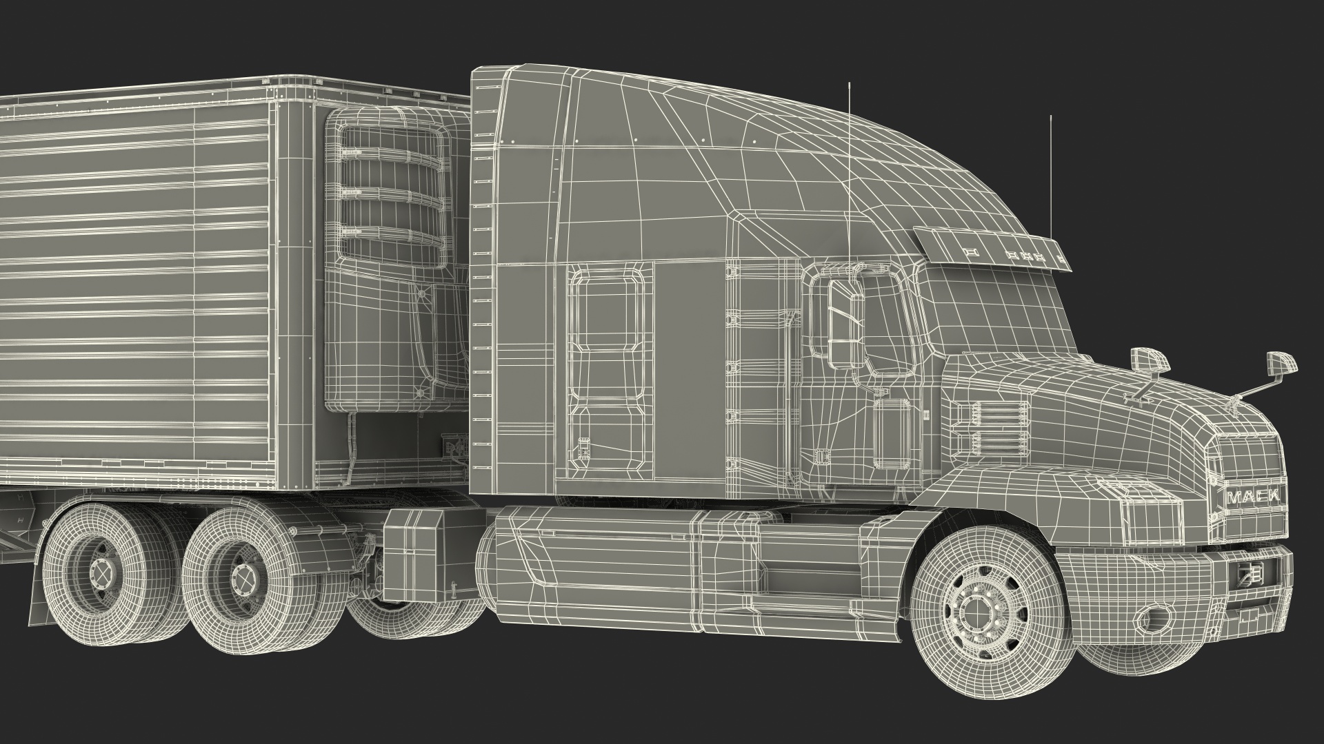 3D Mack Anthem Truck with Vanguard Reefer Trailer