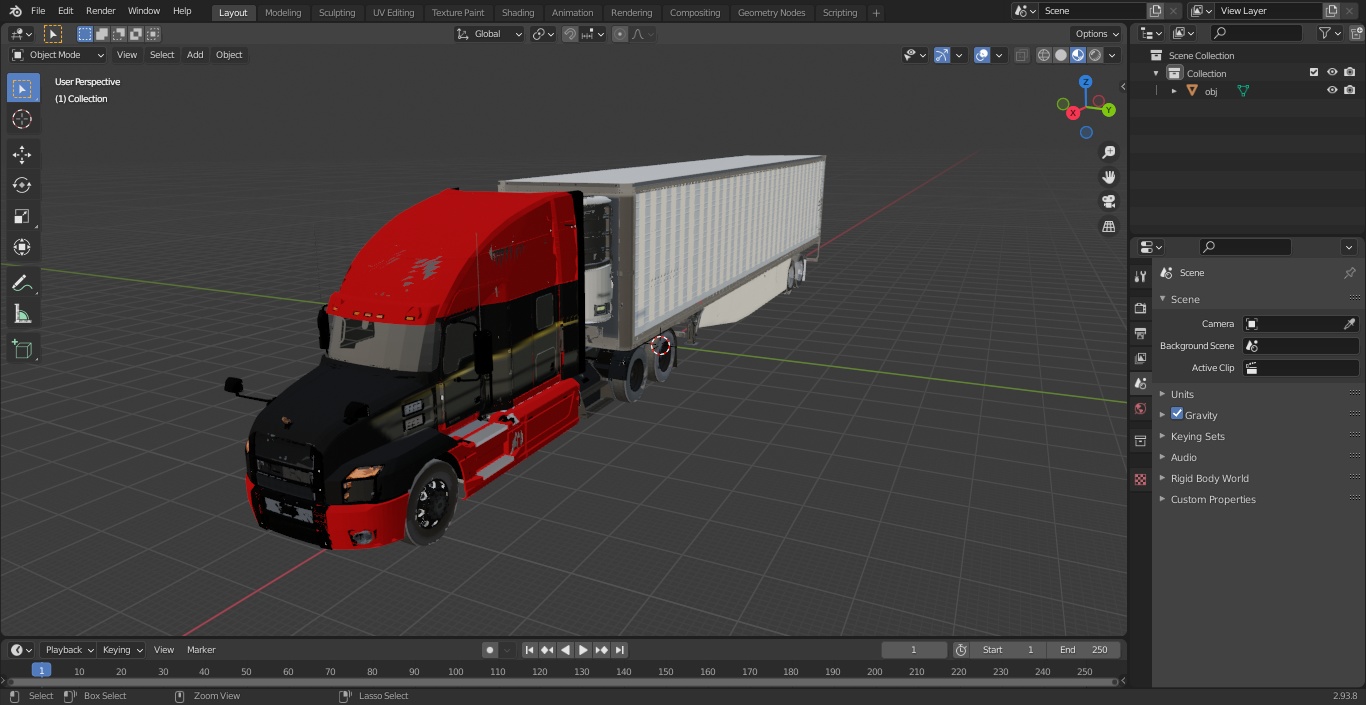 3D Mack Anthem Truck with Vanguard Reefer Trailer