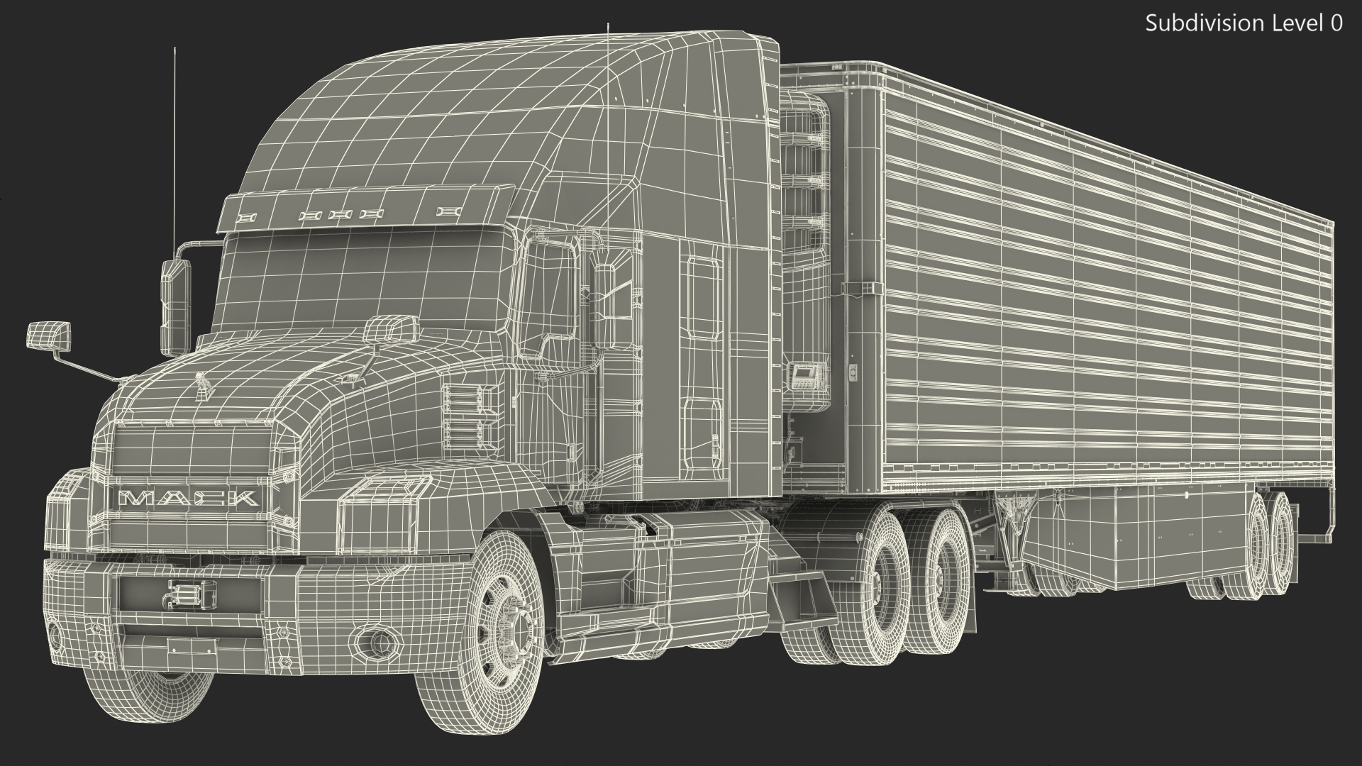 3D Mack Anthem Truck with Vanguard Reefer Trailer