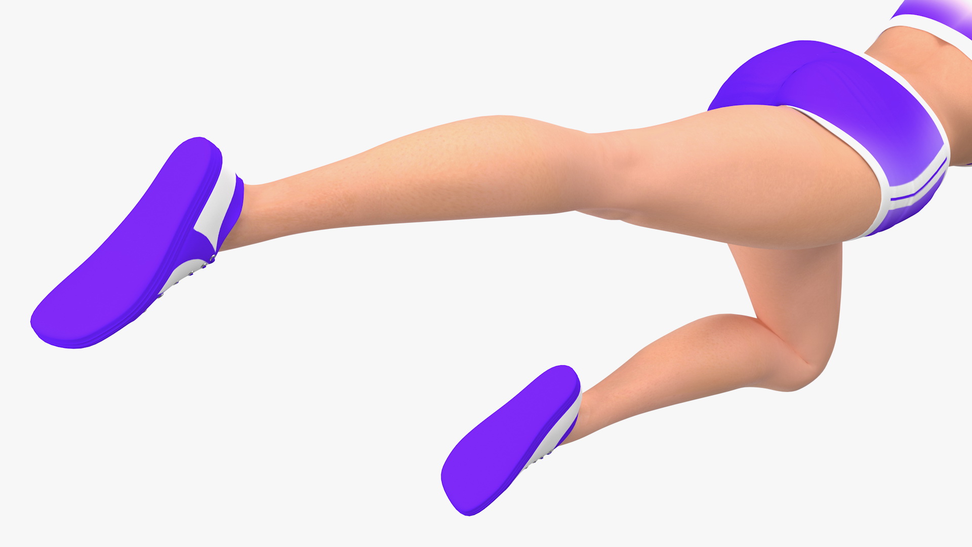 3D Cartoon Young Girl Doing Exercise model