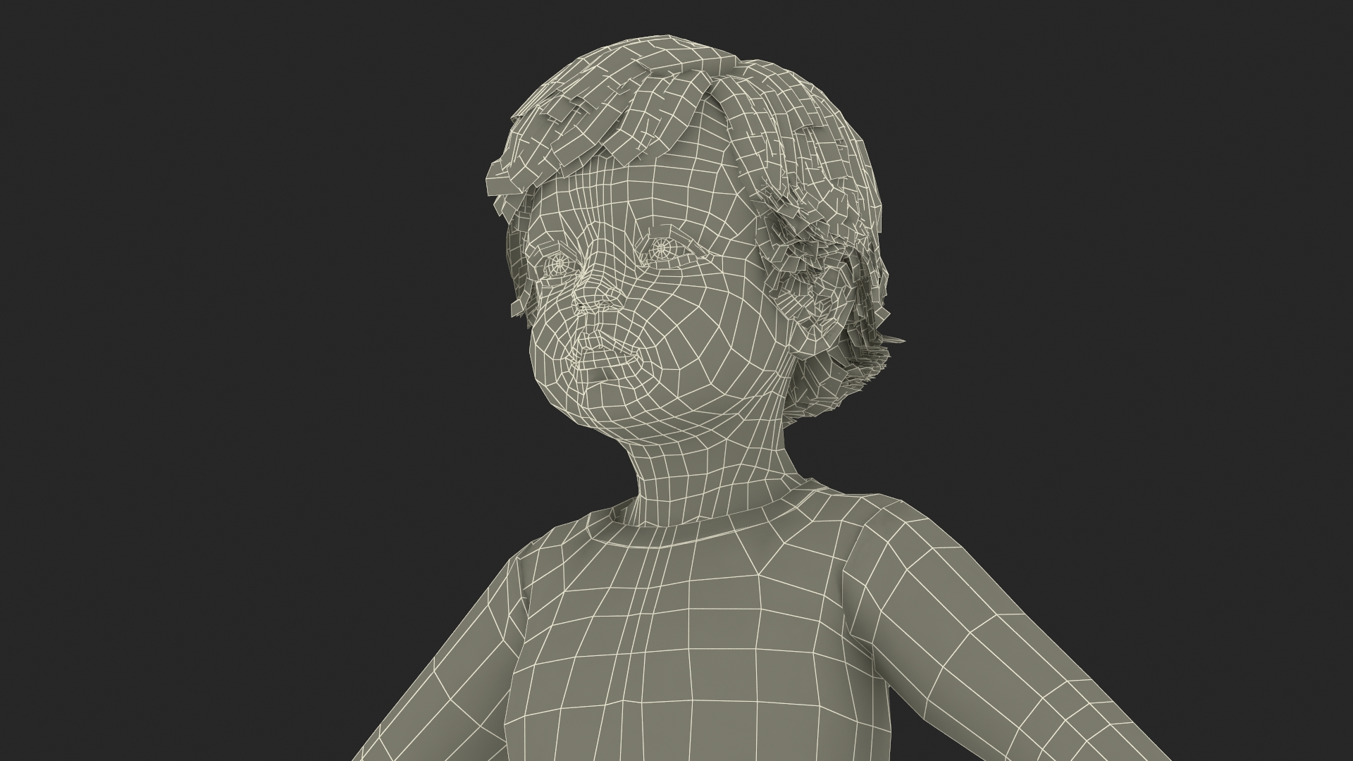 3D Toddler Aged 1 Year in Pajamas Rigged for Maya