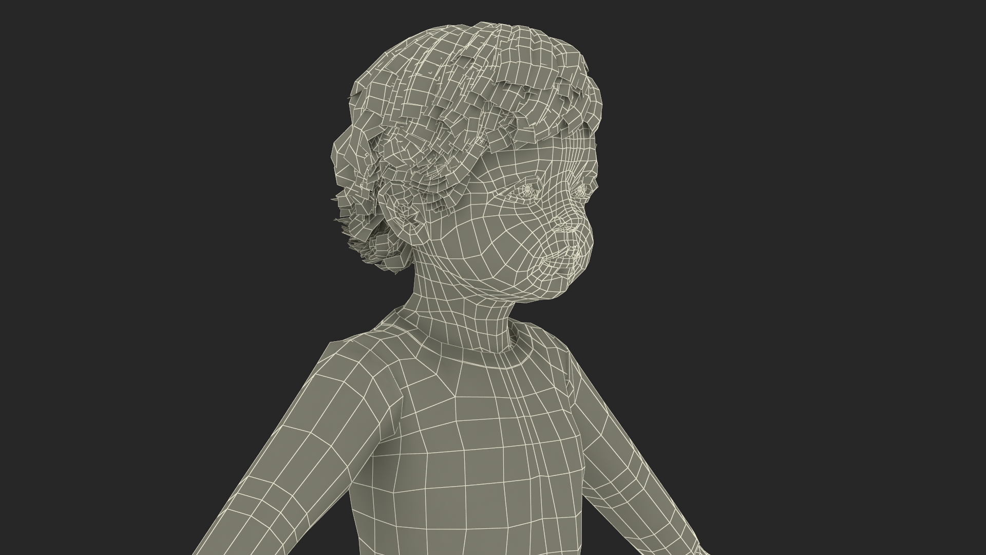3D Toddler Aged 1 Year in Pajamas Rigged for Maya