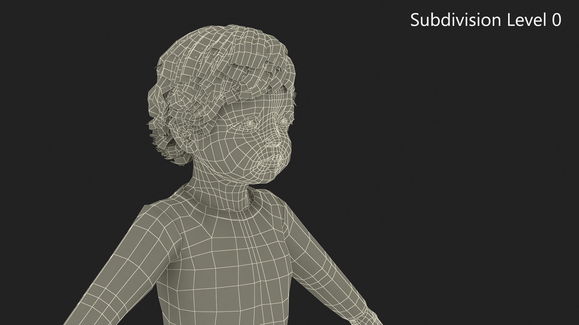 3D Toddler Aged 1 Year in Pajamas Rigged for Maya