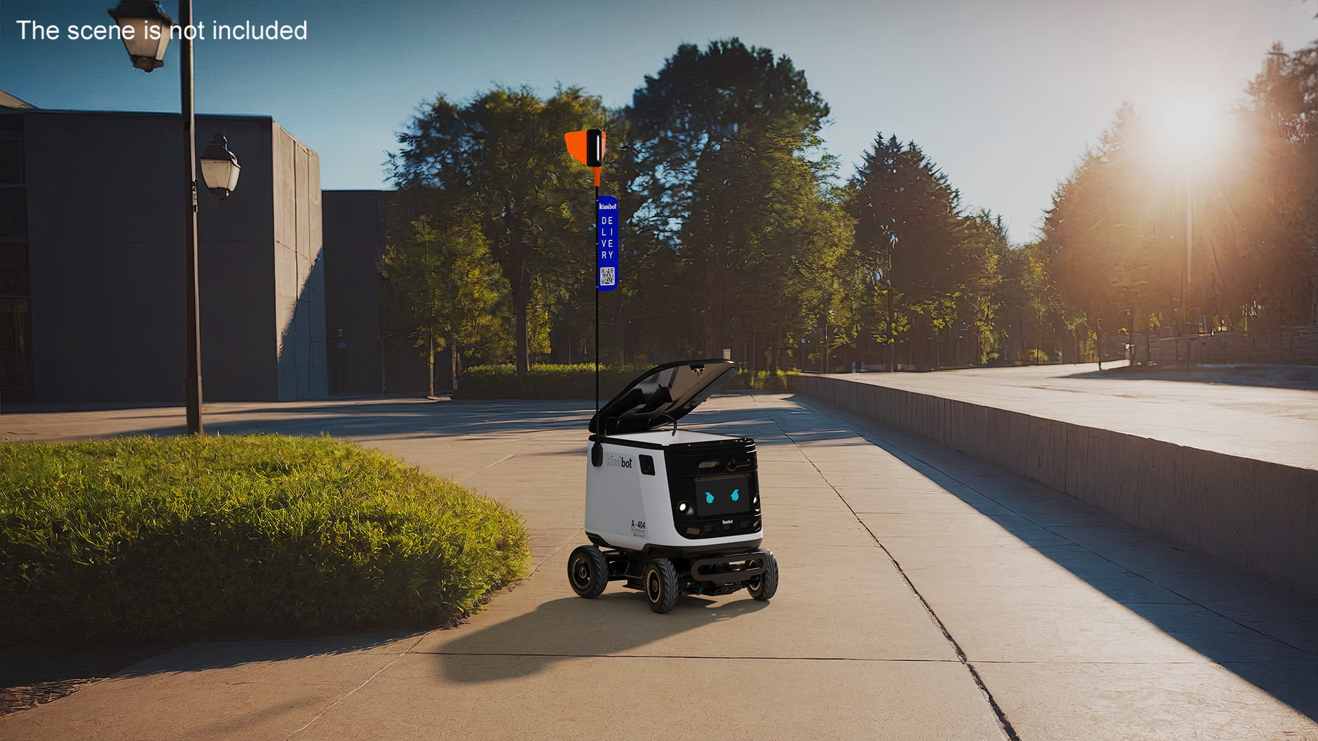 3D Delivery Robot Kiwibot White model
