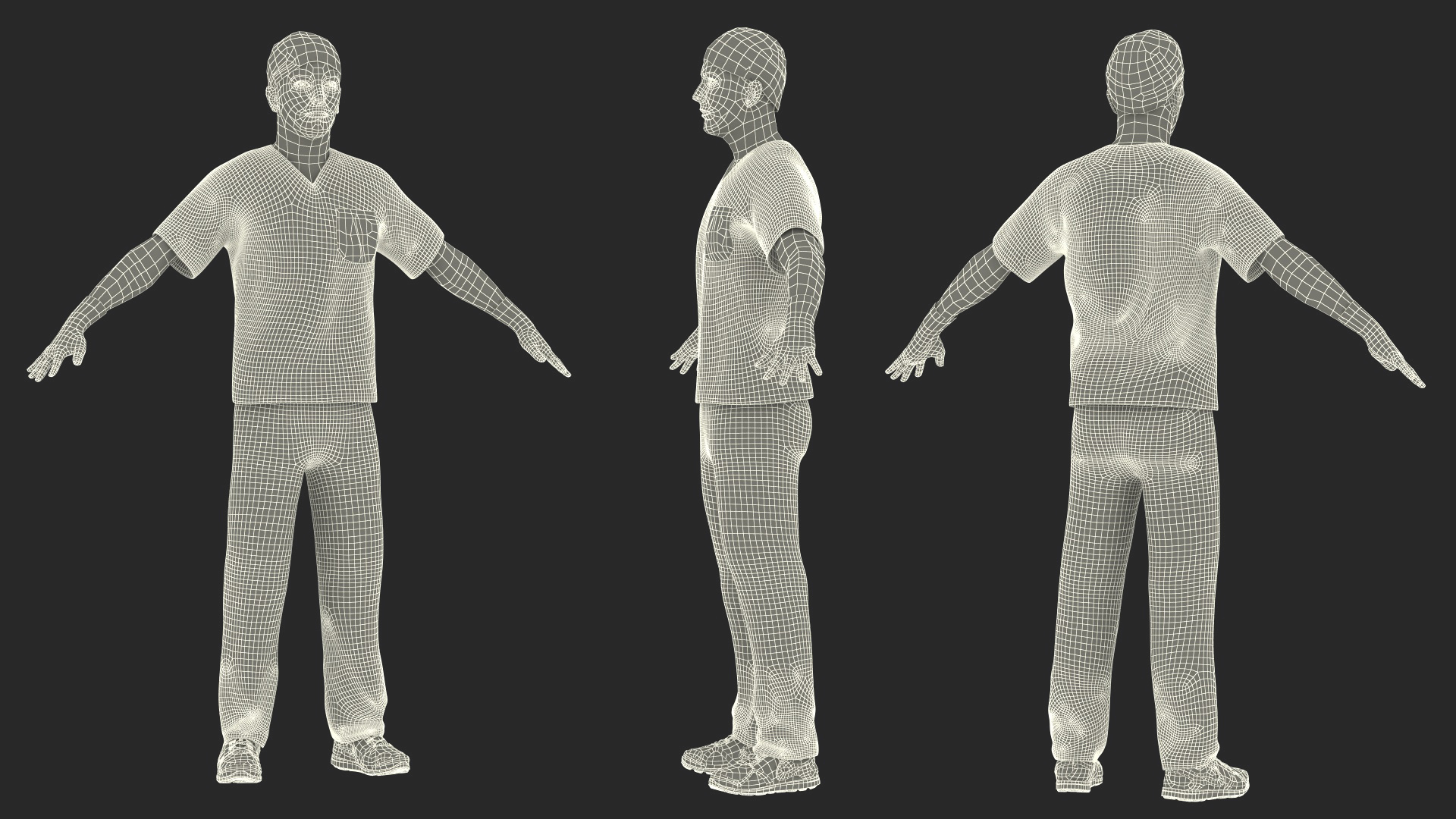 Male Doctor wearing Gloves Rigged for Maya 3D
