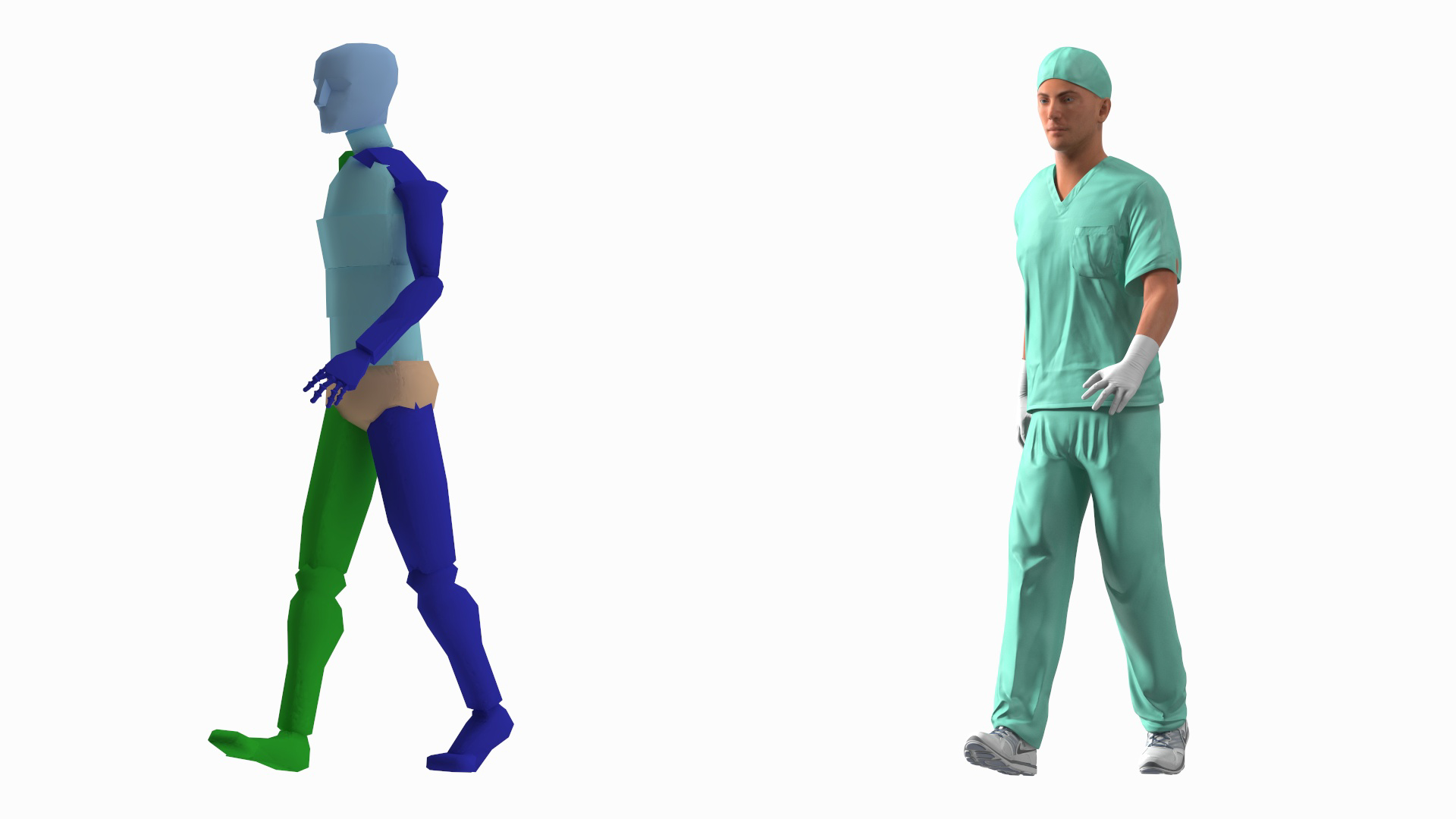 Male Doctor wearing Gloves Rigged for Maya 3D