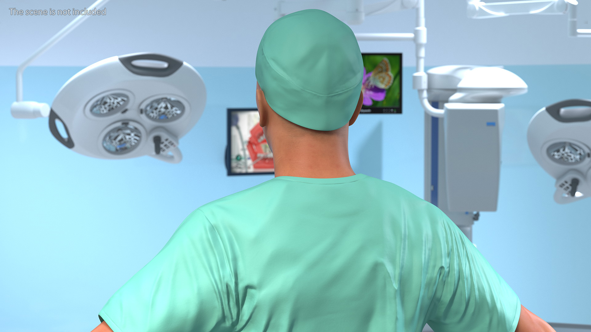 Male Doctor wearing Gloves Rigged for Maya 3D