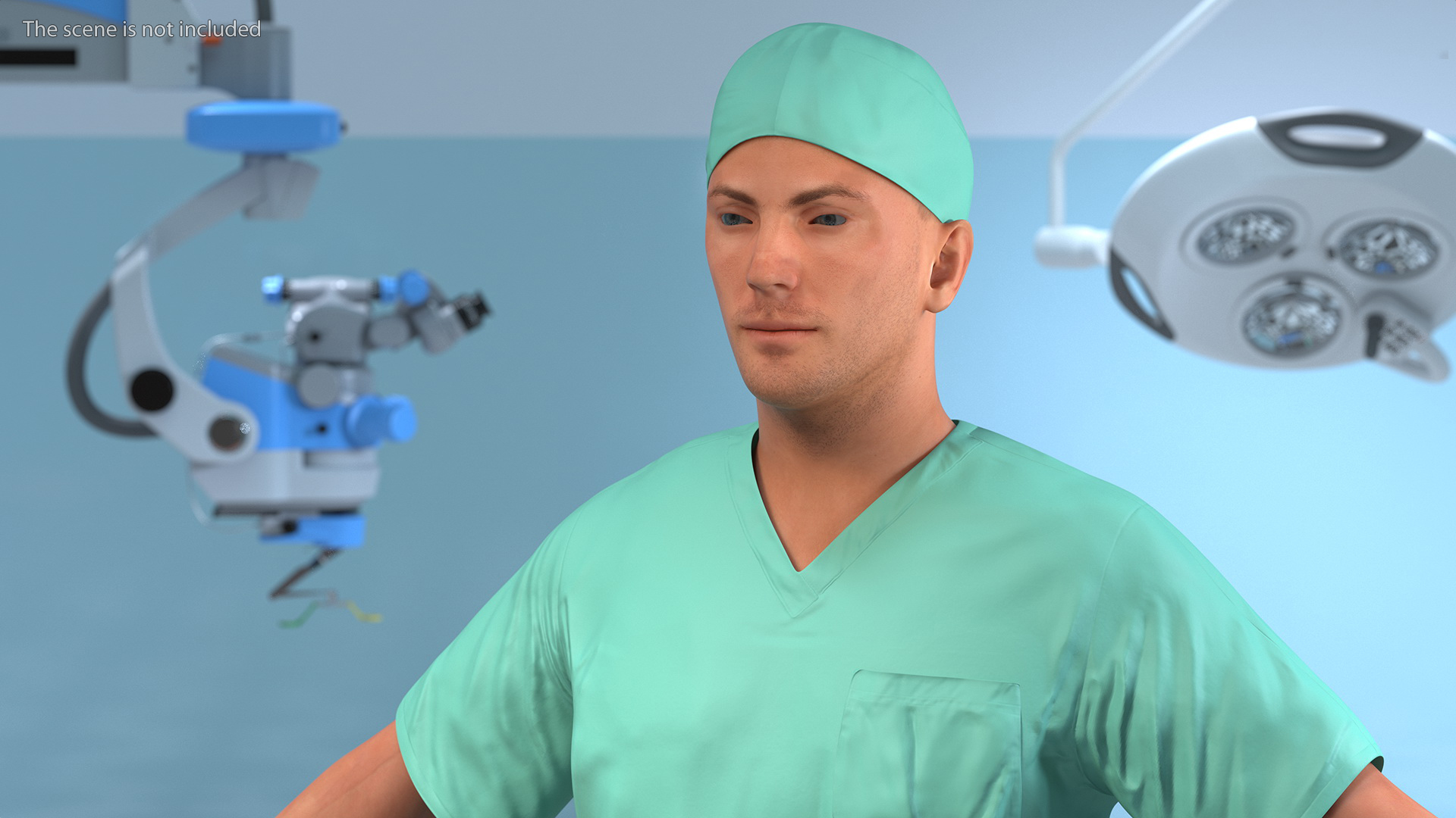 Male Doctor wearing Gloves Rigged for Maya 3D