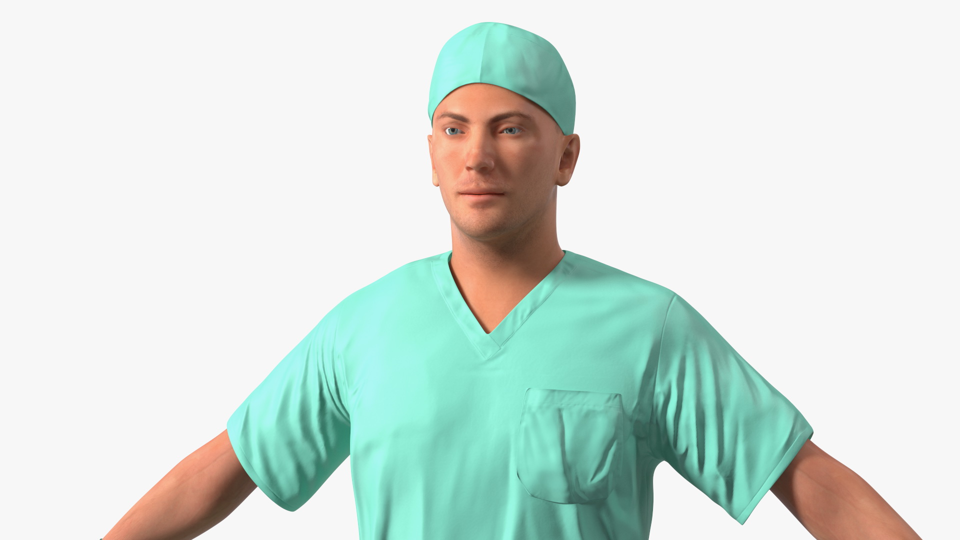 Male Doctor wearing Gloves Rigged for Maya 3D