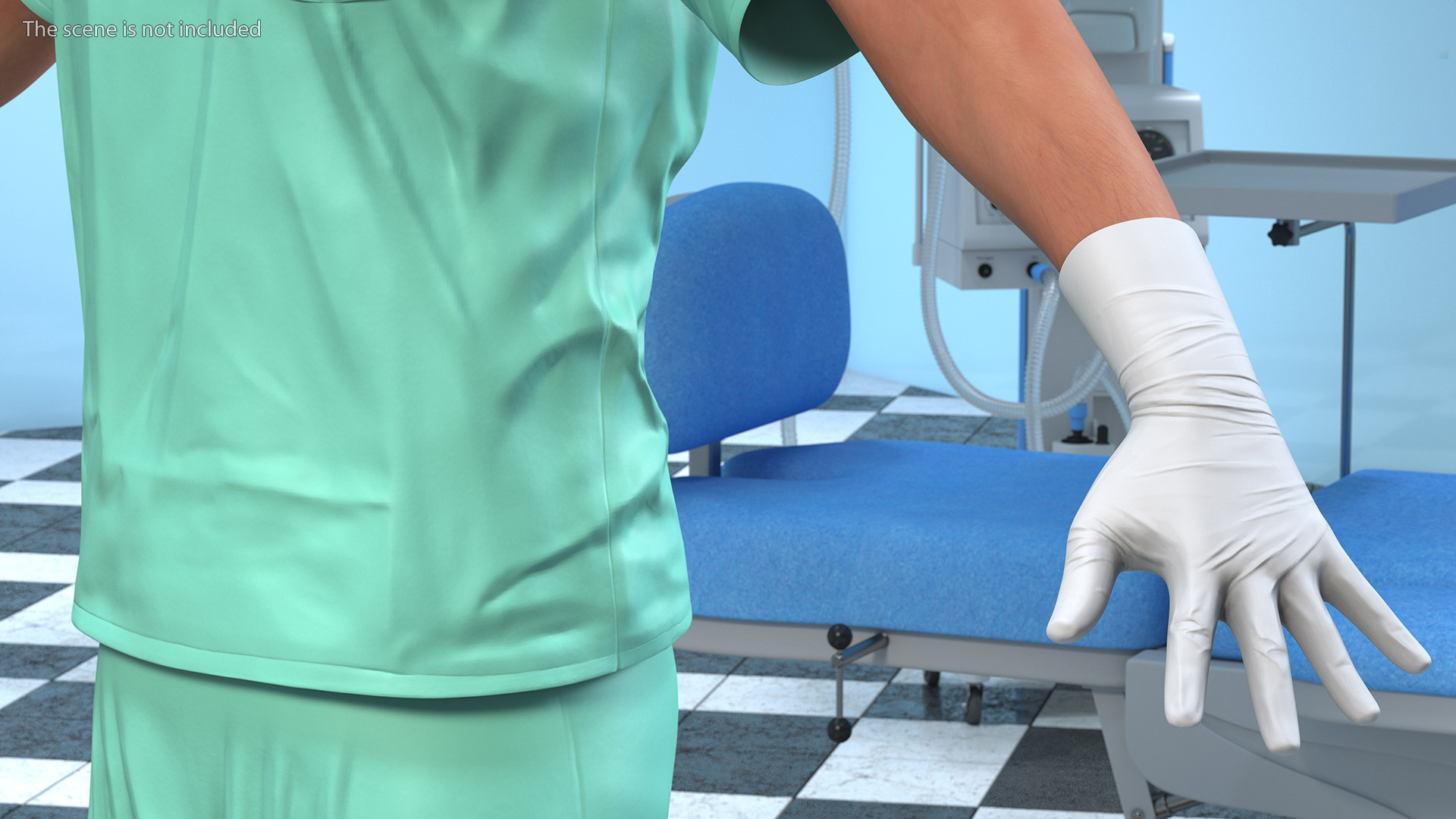Male Doctor wearing Gloves Rigged for Maya 3D