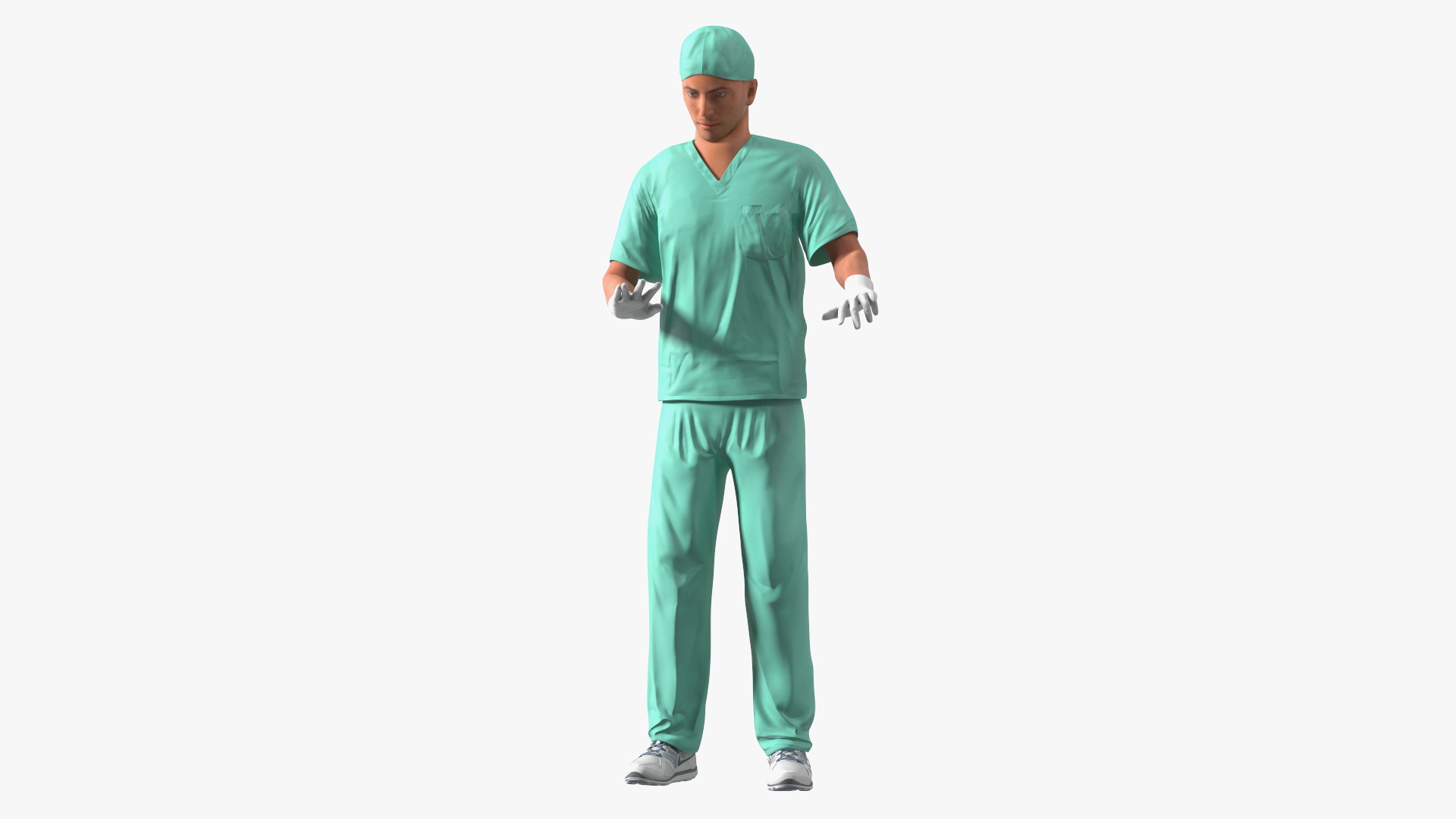 Male Doctor wearing Gloves Rigged for Maya 3D