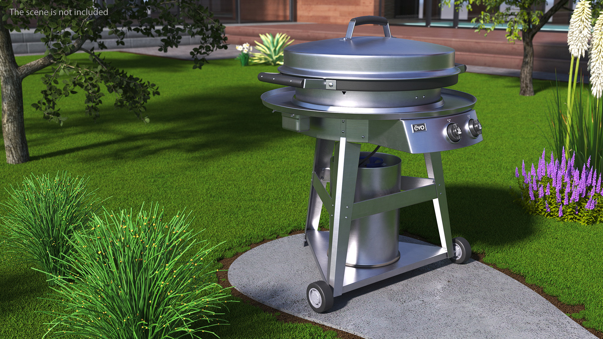Evo Residential Professional Wheeled Cart Griddle 3D model