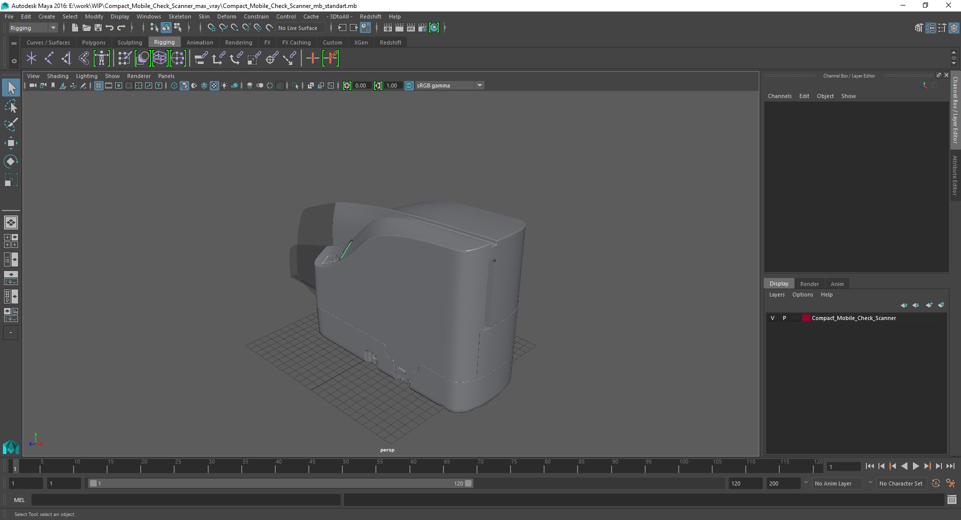 3D Compact Mobile Check Scanner model
