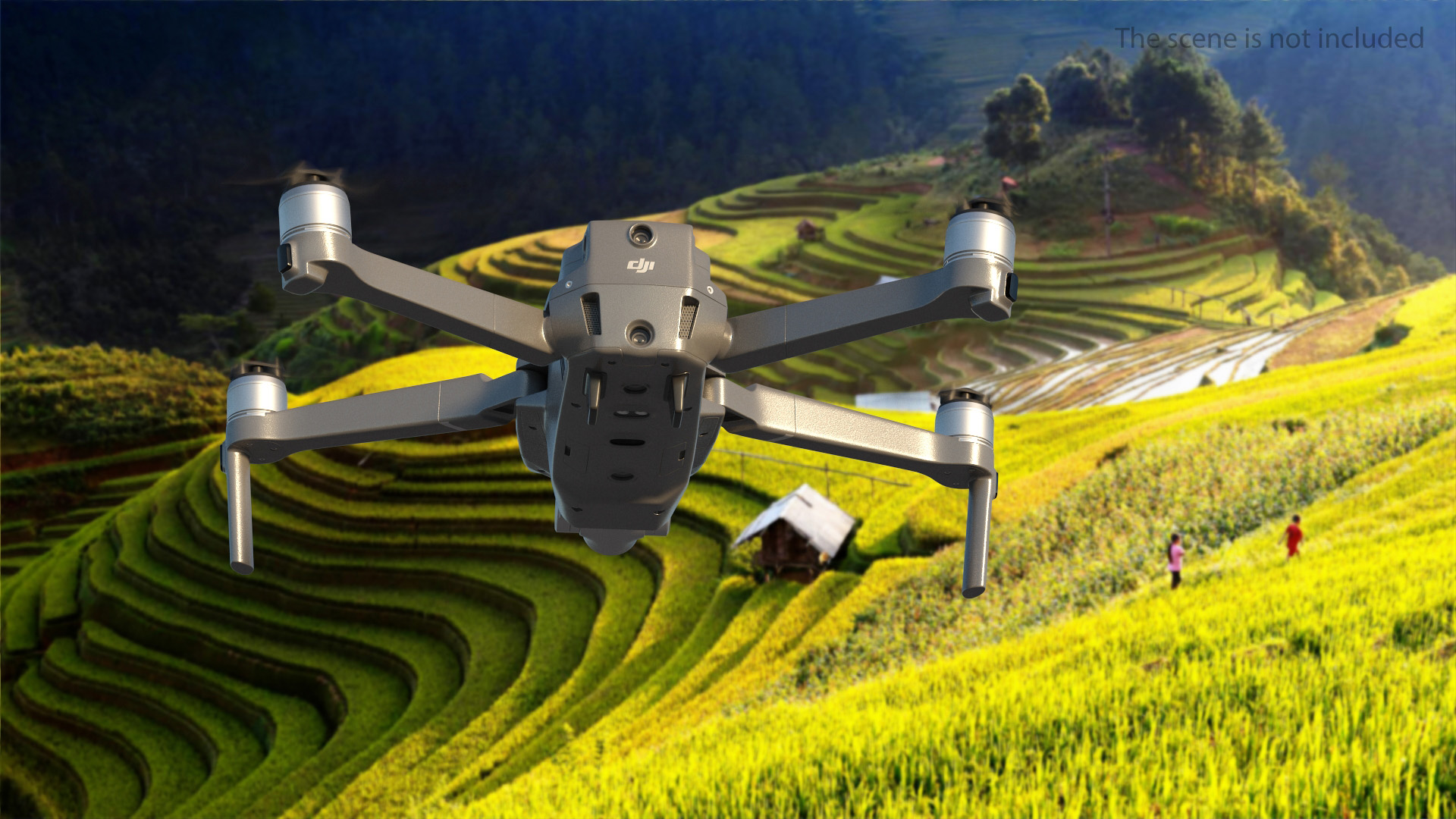 DJI Mavic 2 Zoom Quadcopter Rigged 3D model