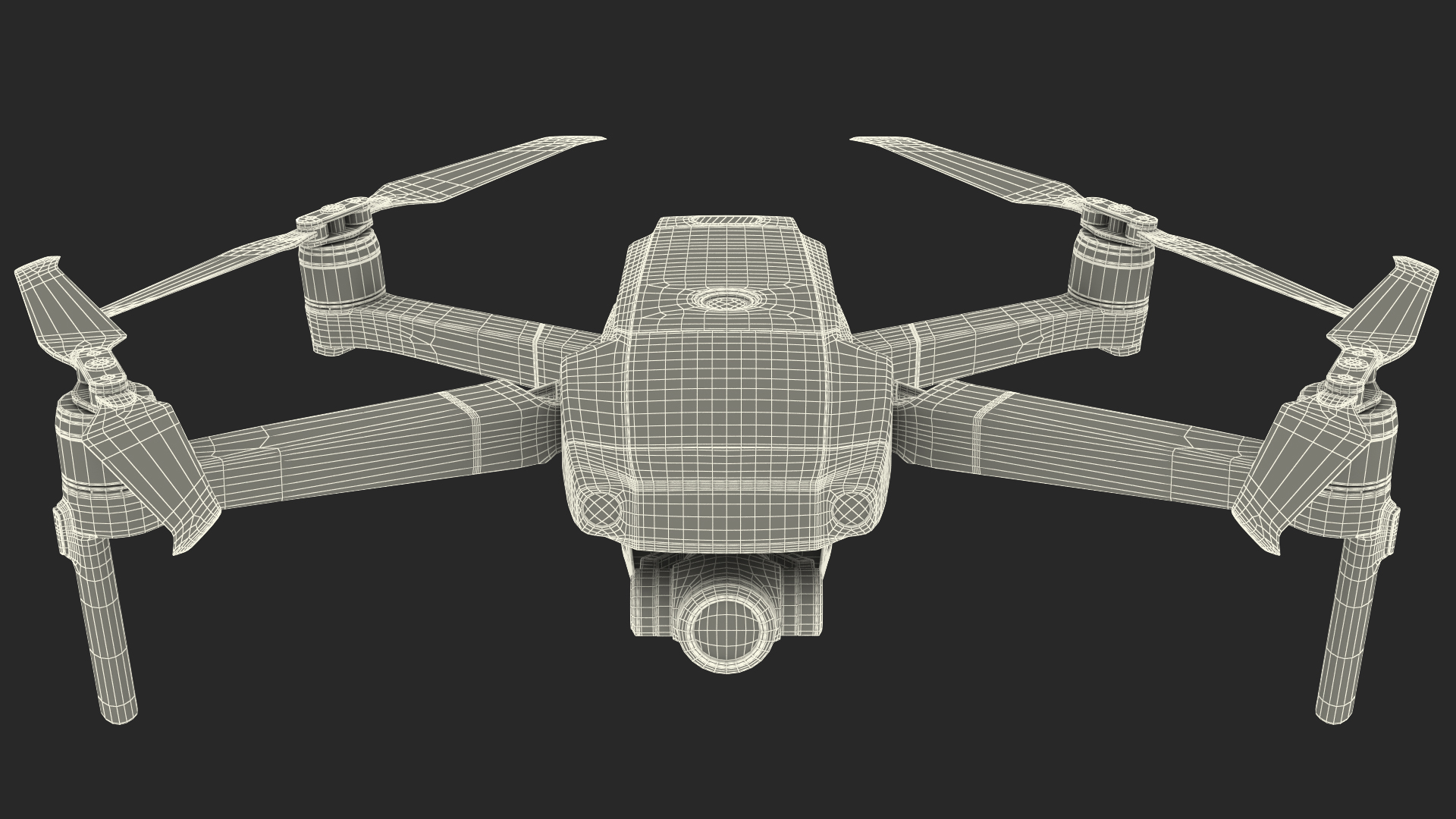 DJI Mavic 2 Zoom Quadcopter Rigged 3D model