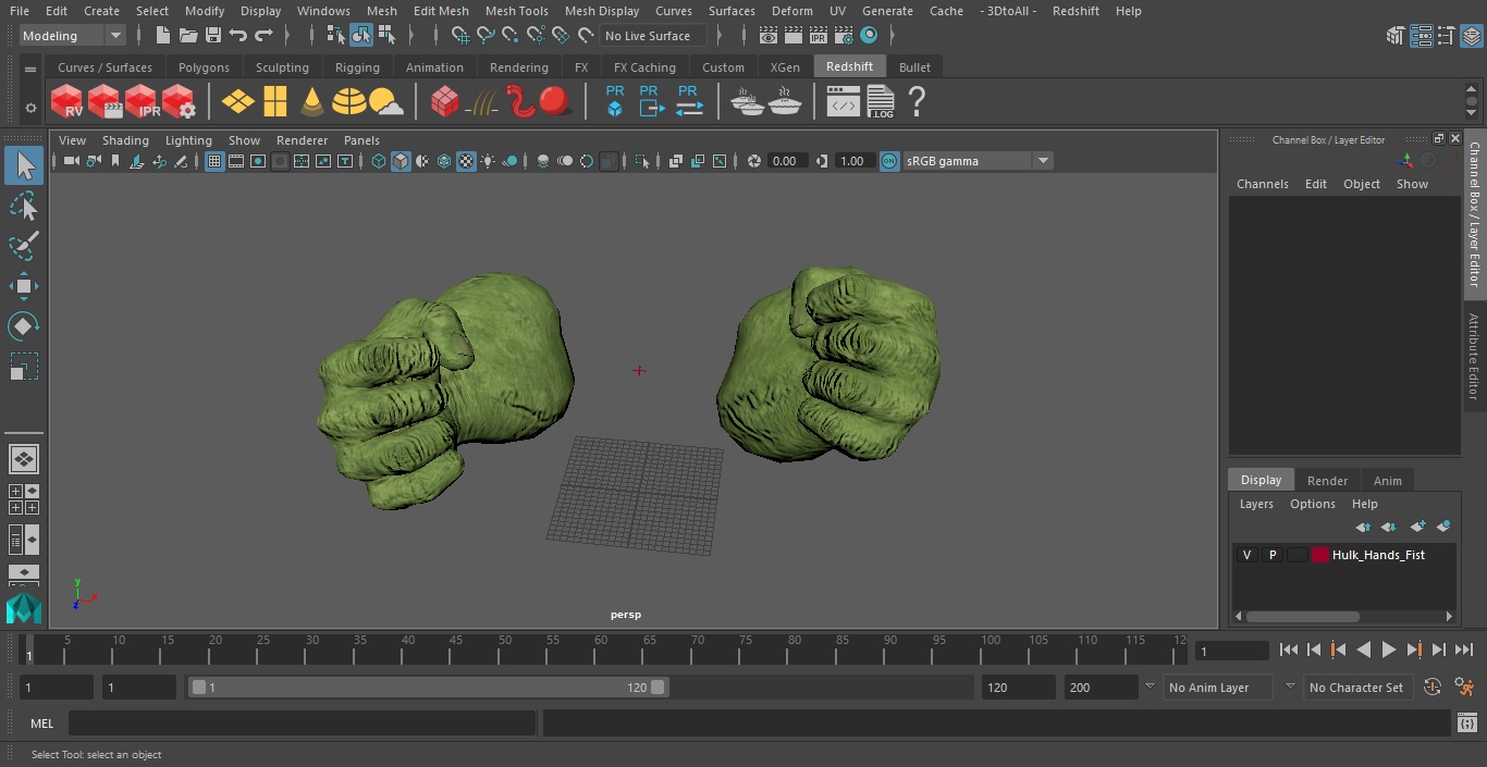 3D model Hulk Hands Fist