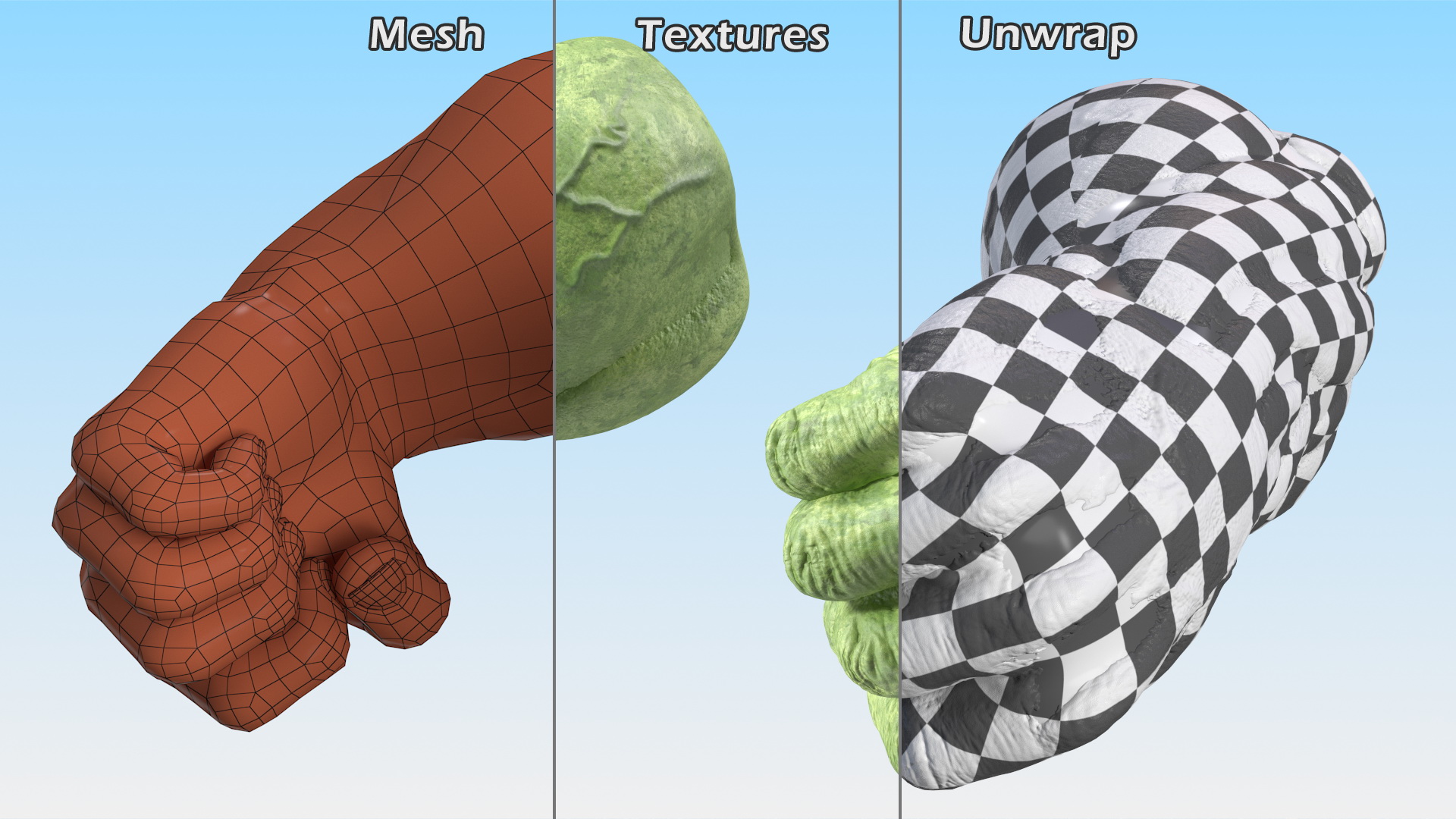 3D model Hulk Hands Fist