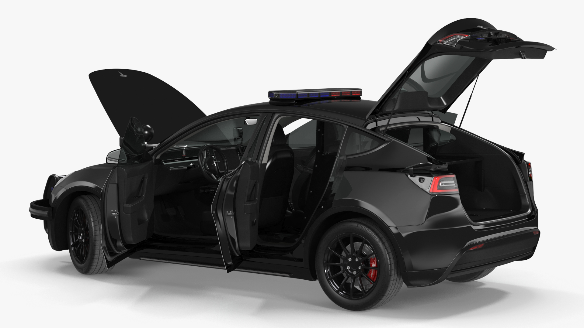 3D Police Tesla Model Y Rigged for Cinema 4D