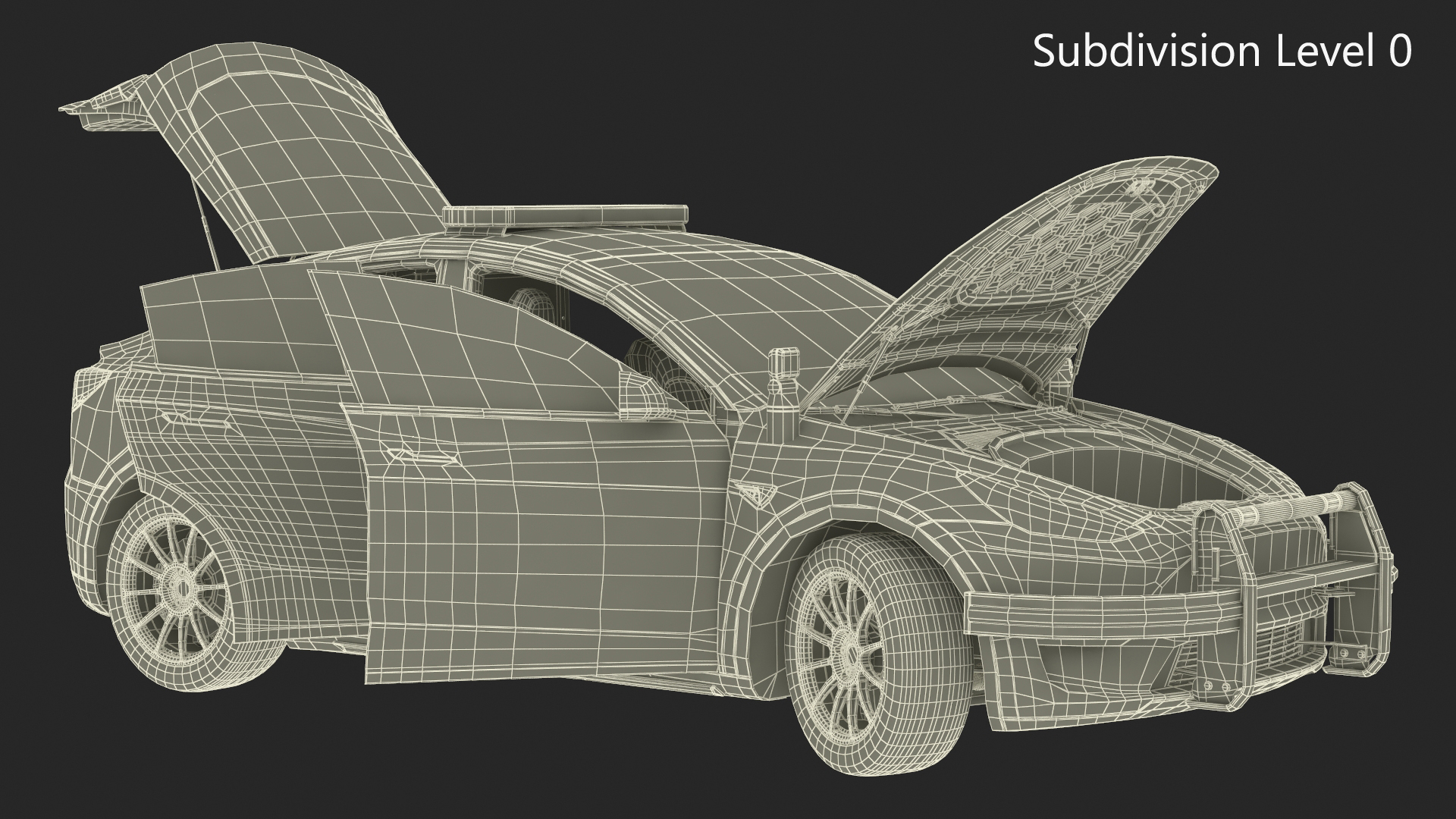 3D Police Tesla Model Y Rigged for Cinema 4D
