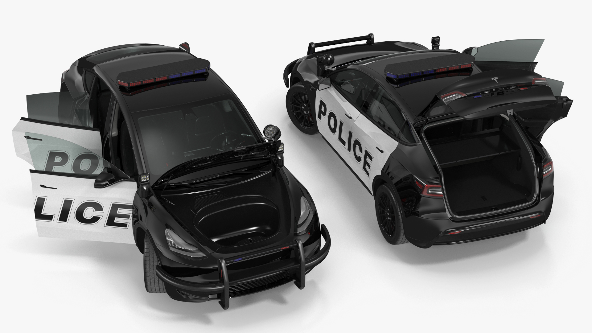 3D Police Tesla Model Y Rigged for Cinema 4D