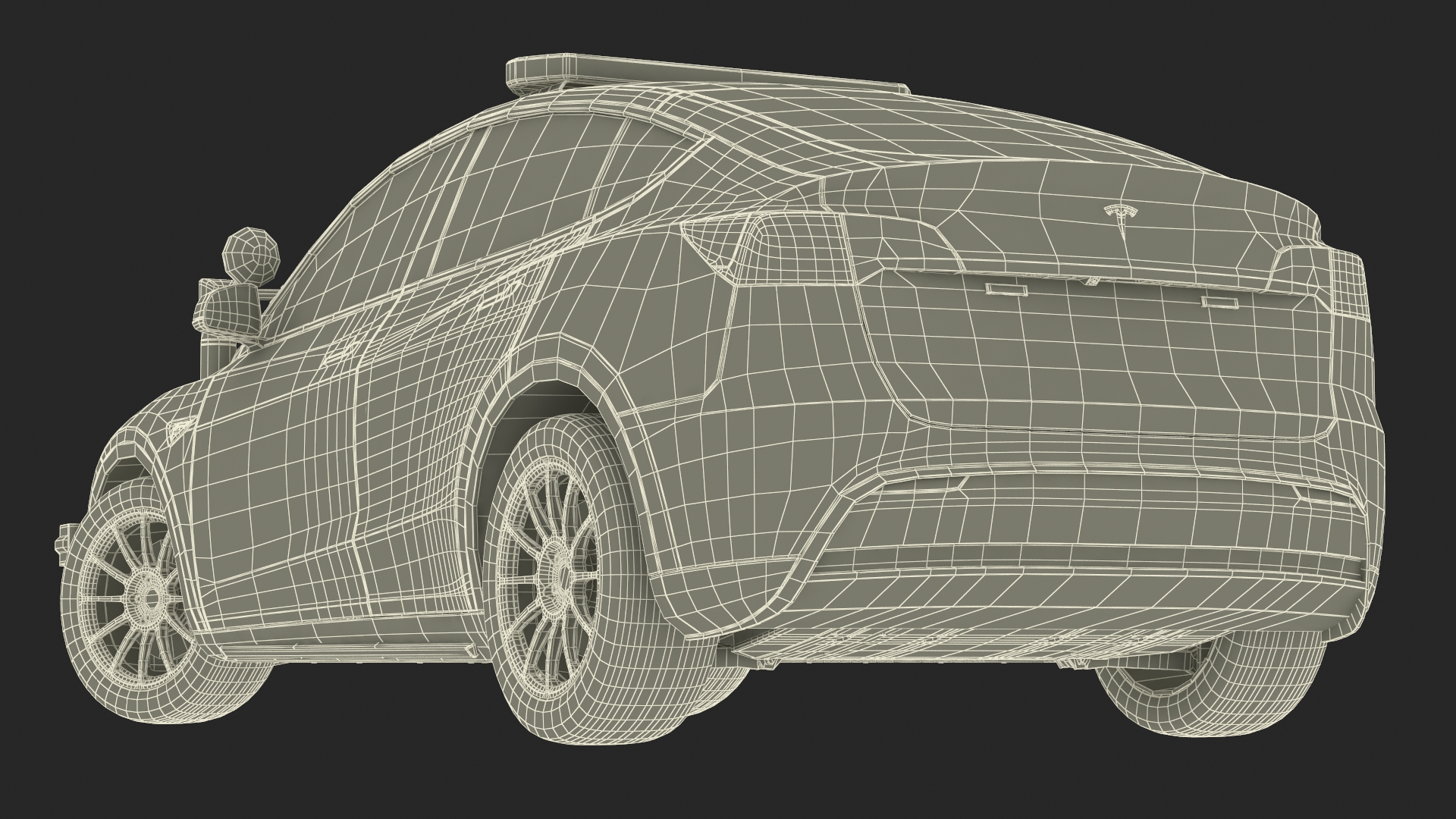 3D Police Tesla Model Y Rigged for Cinema 4D