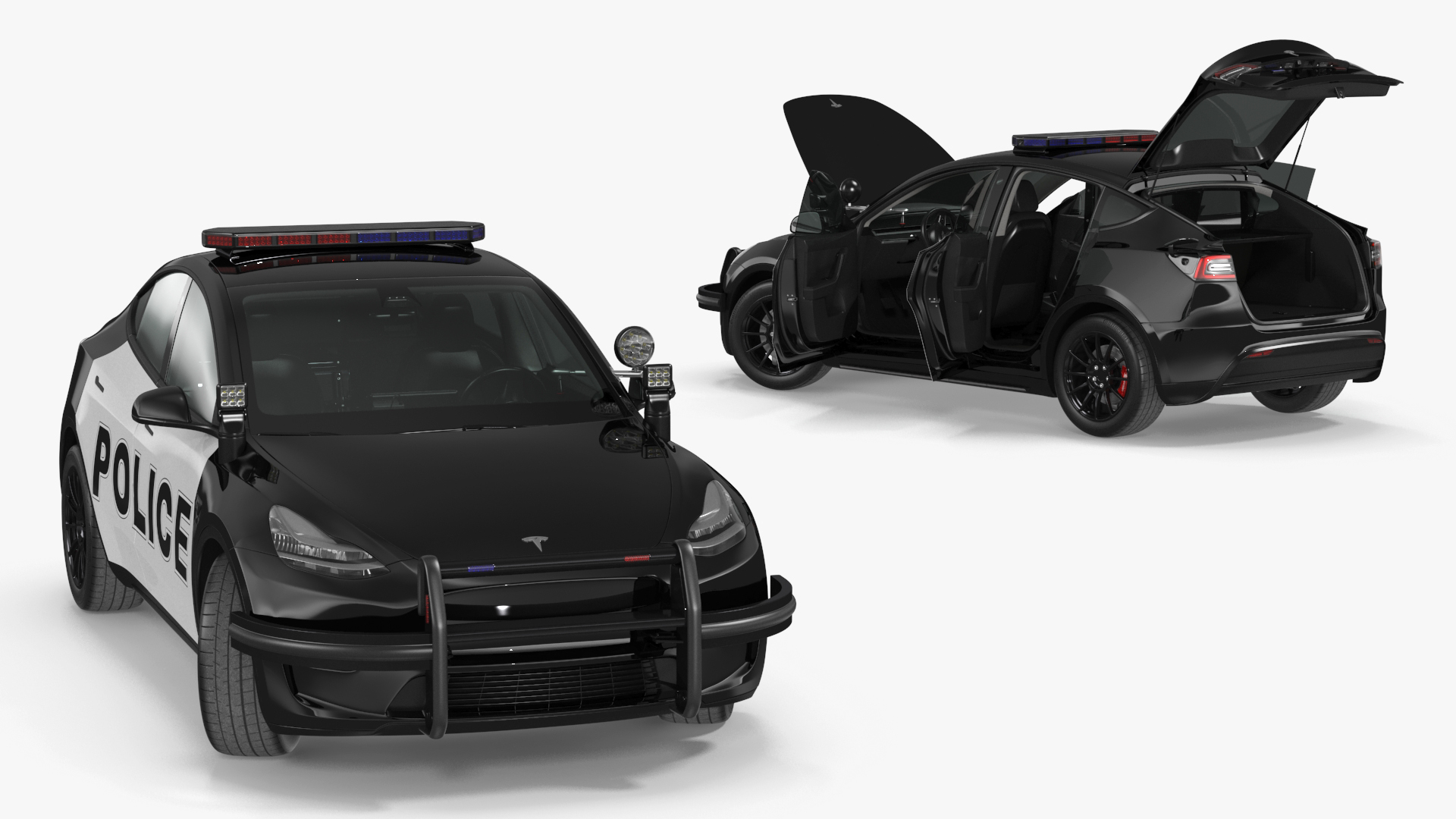 3D Police Tesla Model Y Rigged for Cinema 4D