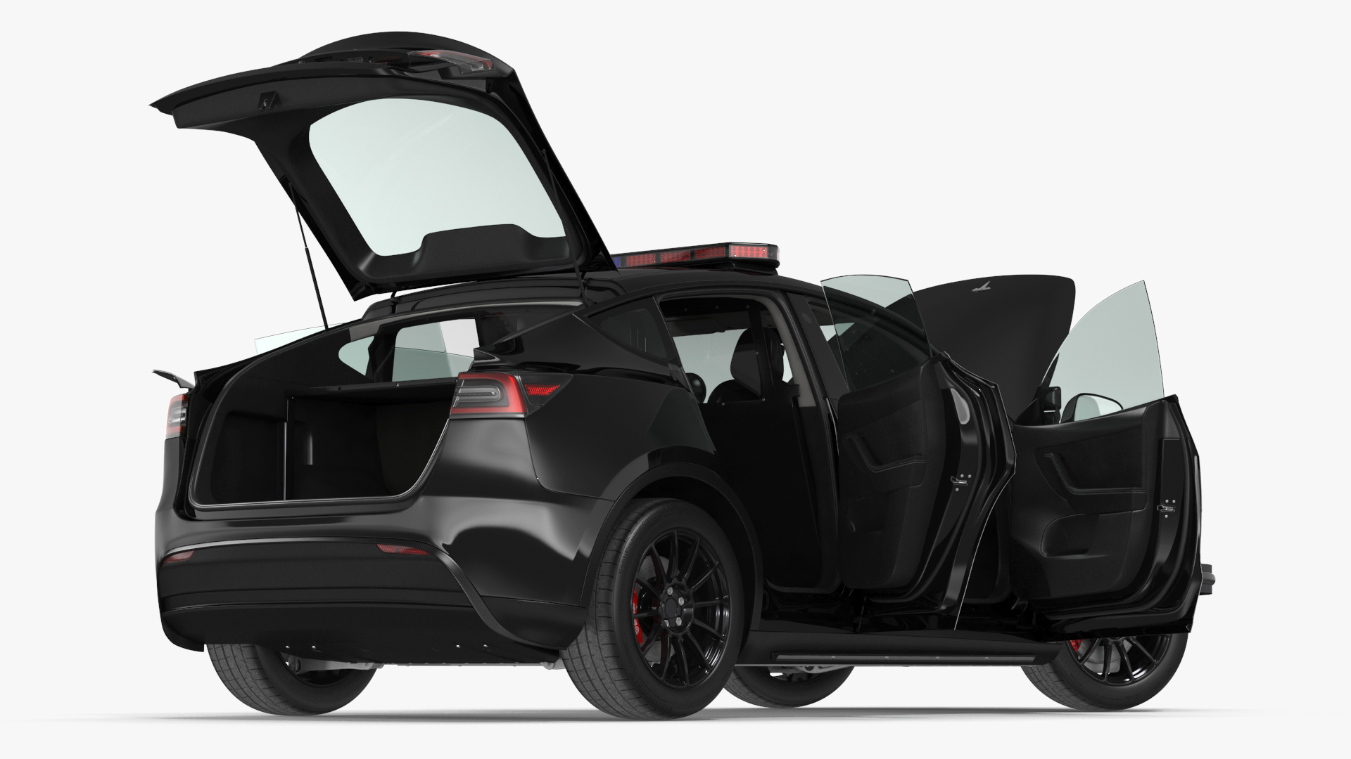 3D Police Tesla Model Y Rigged for Cinema 4D