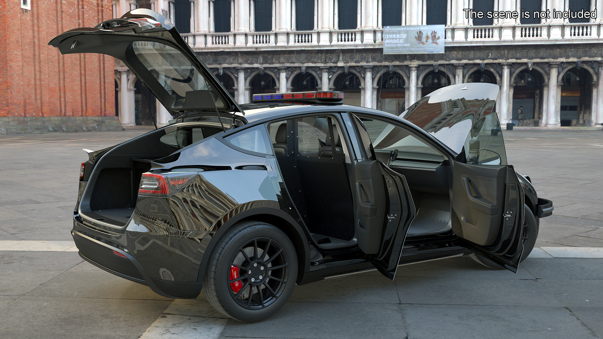 3D Police Tesla Model Y Rigged for Cinema 4D