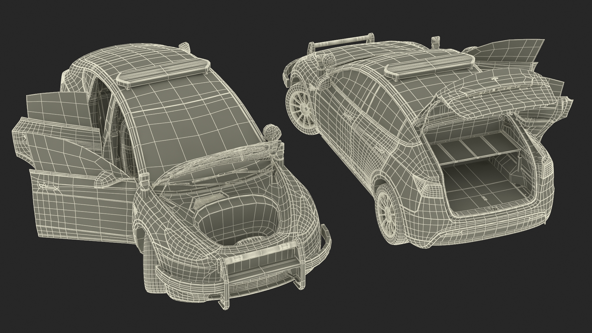 3D Police Tesla Model Y Rigged for Cinema 4D