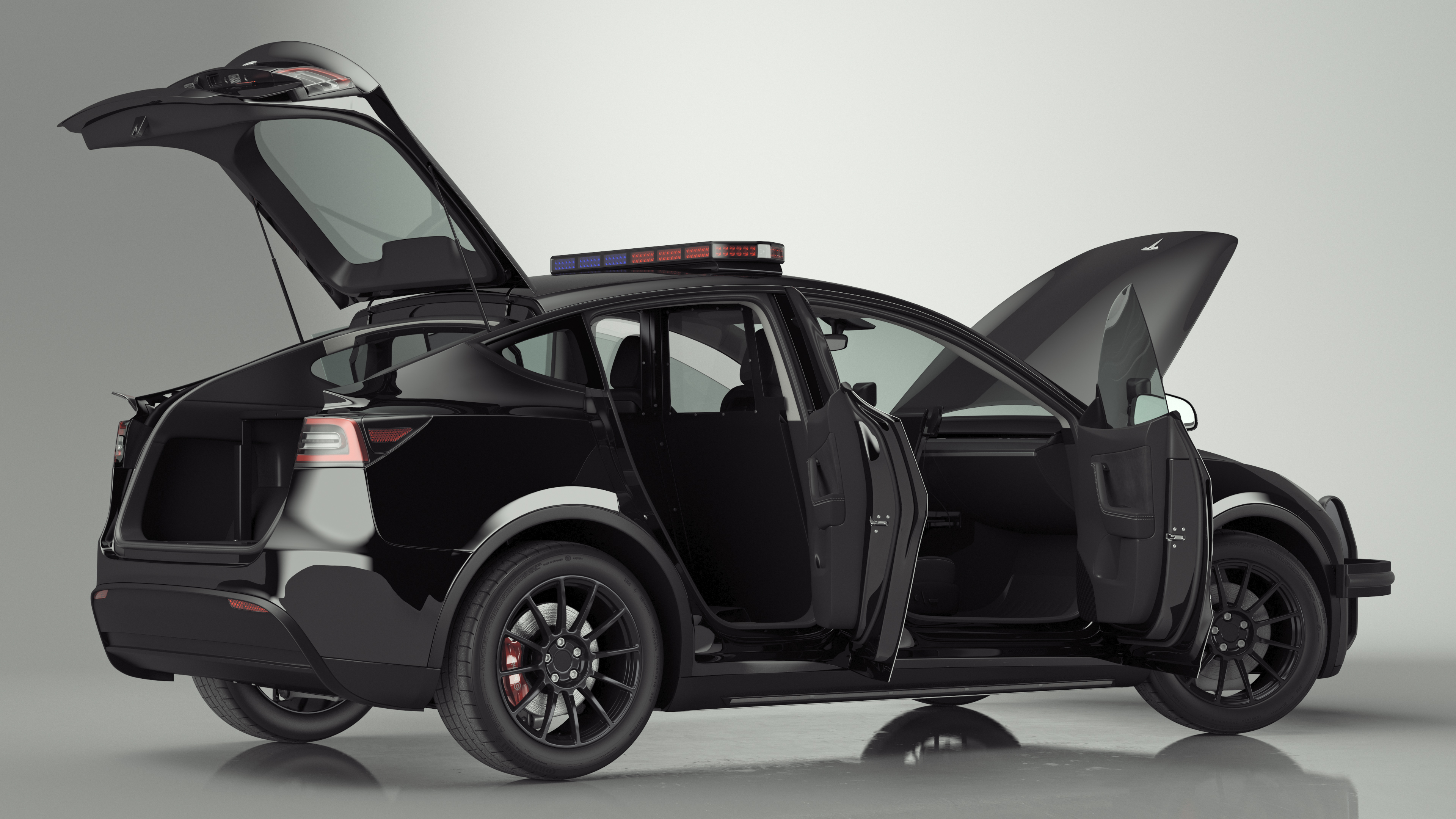3D Police Tesla Model Y Rigged for Cinema 4D