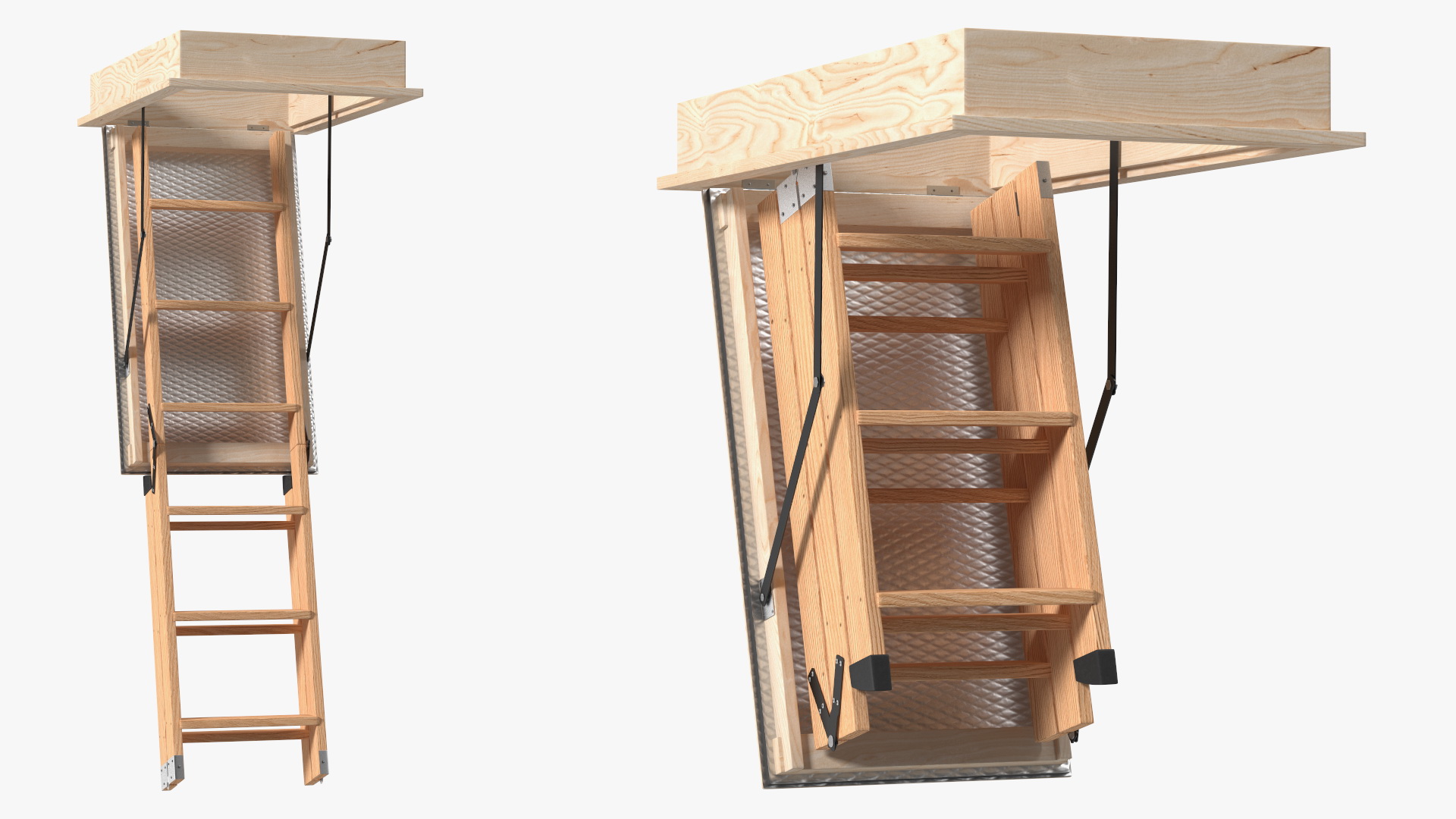 Attic Ladder Rigged 3D model
