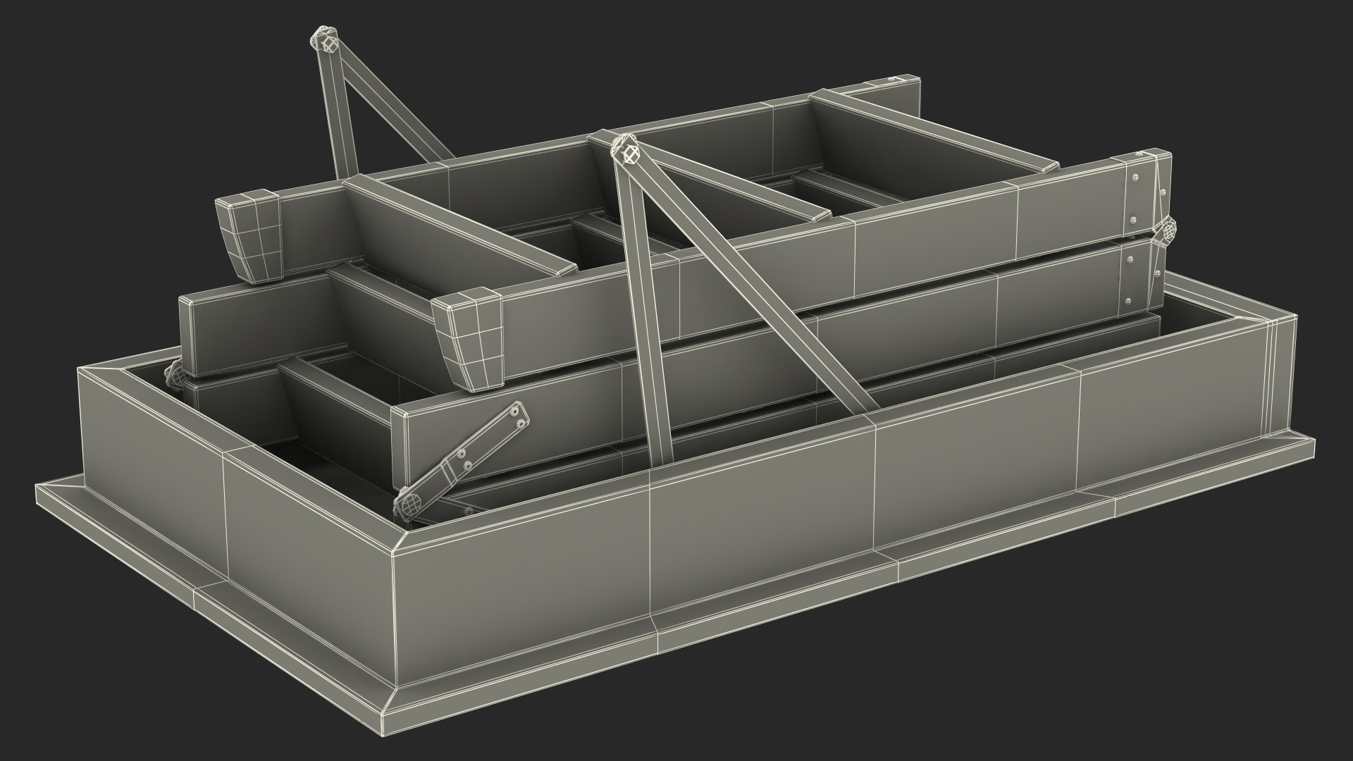 Attic Ladder Rigged 3D model