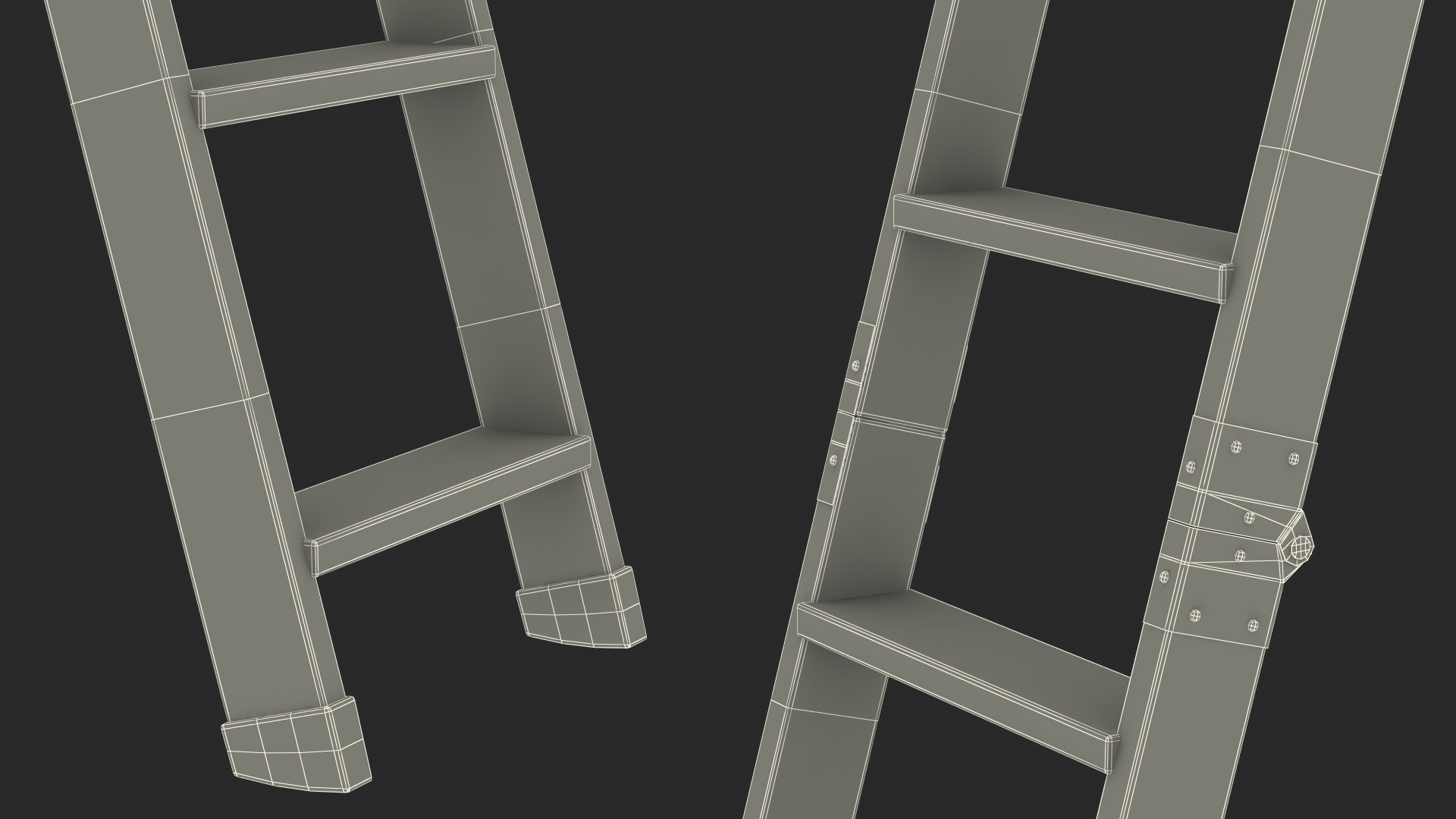 Attic Ladder Rigged 3D model