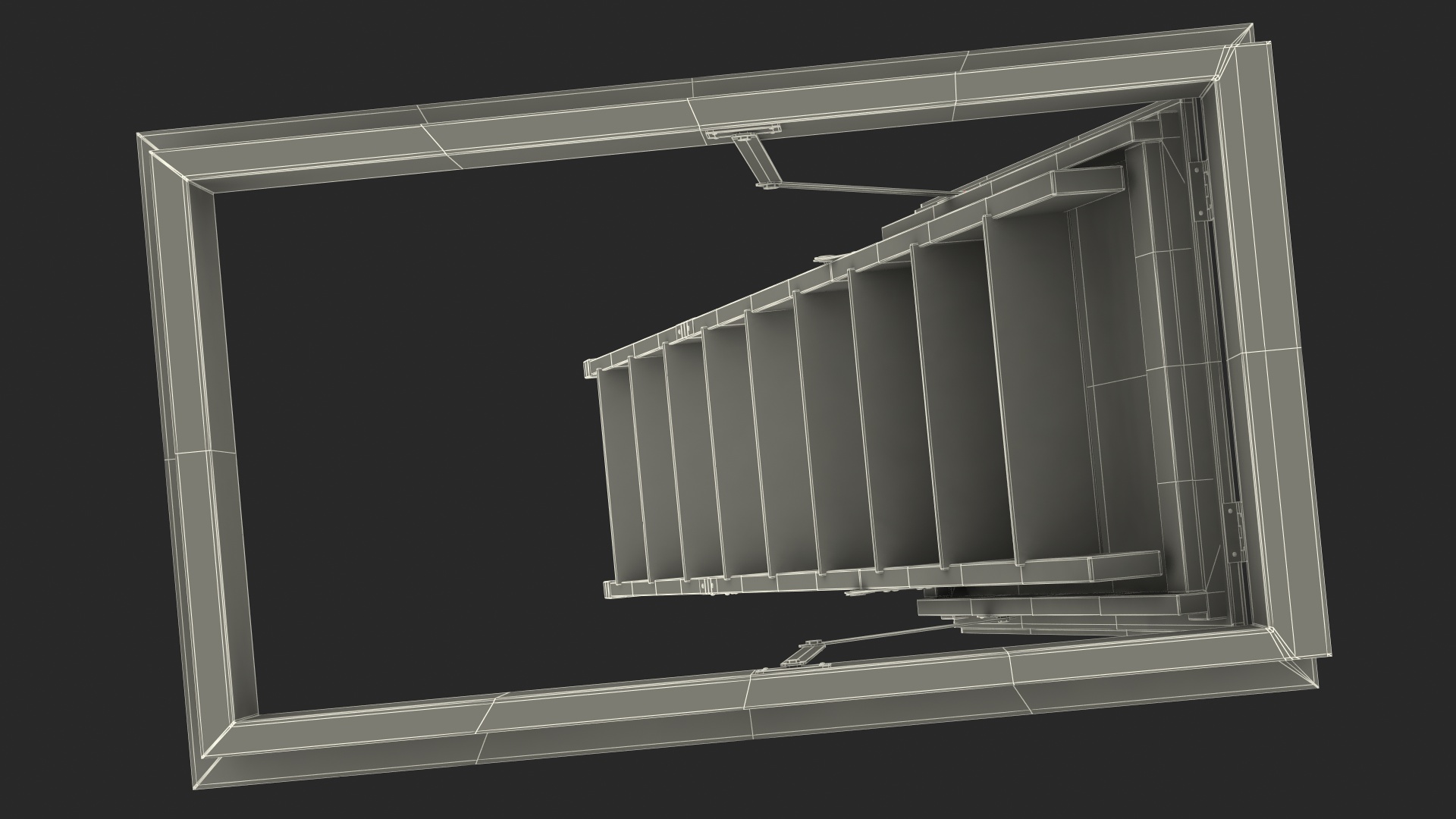 Attic Ladder Rigged 3D model