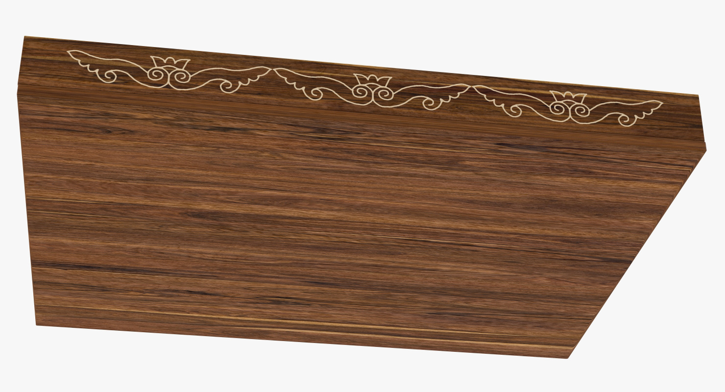 3D model Wooden Tray with Ornament