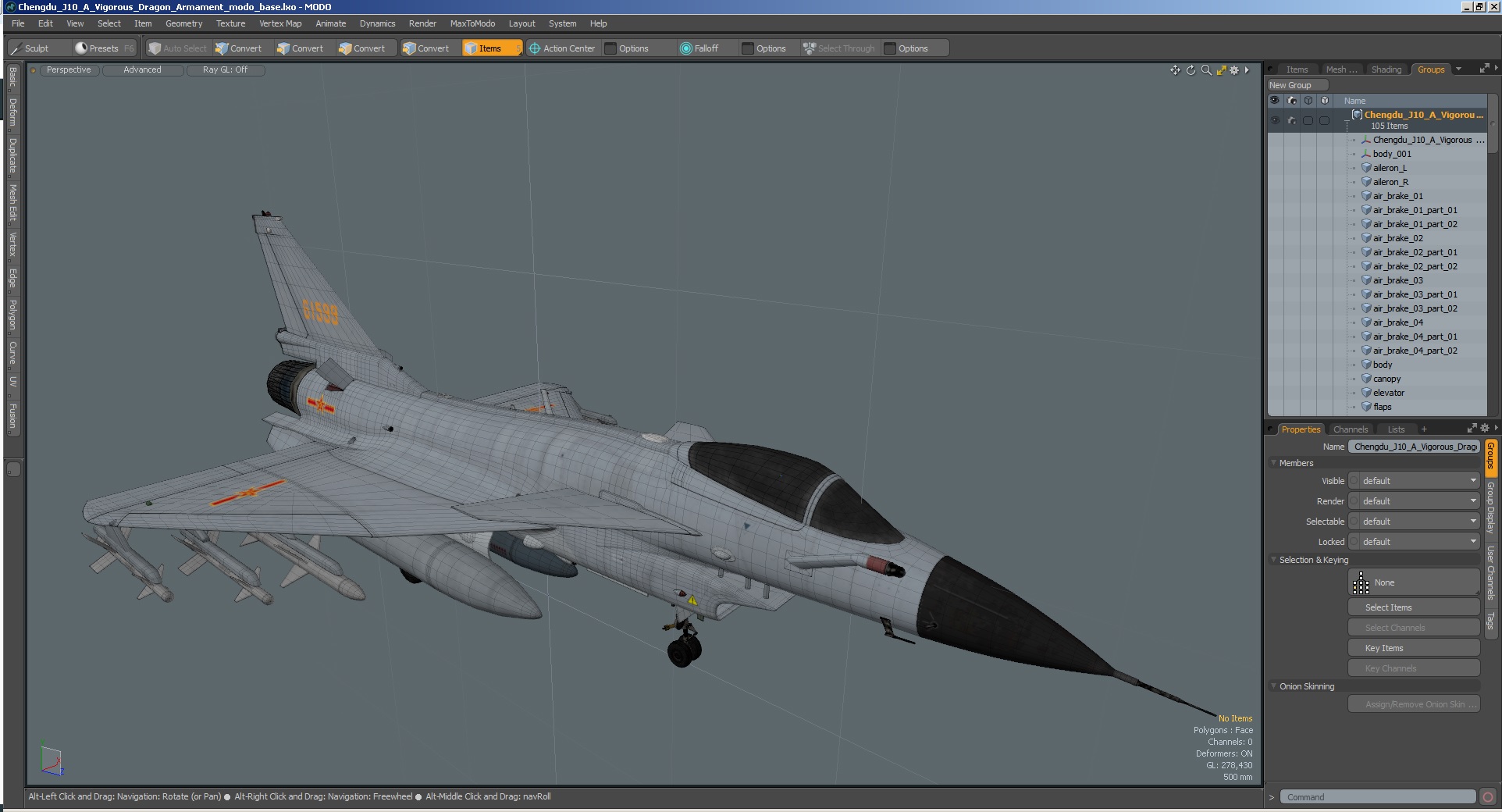 3D Chengdu J10 A Vigorous Dragon Armament model