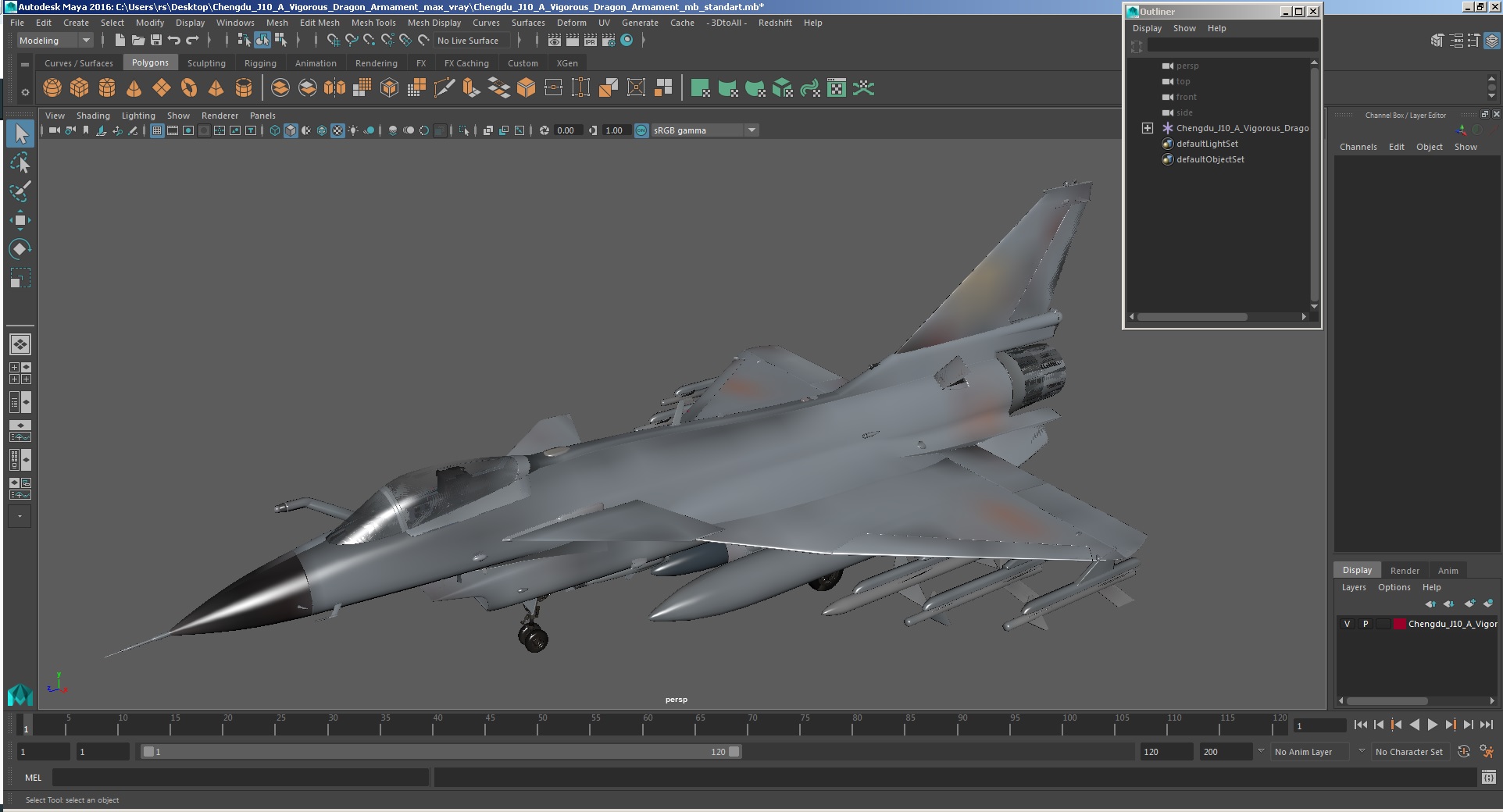 3D Chengdu J10 A Vigorous Dragon Armament model