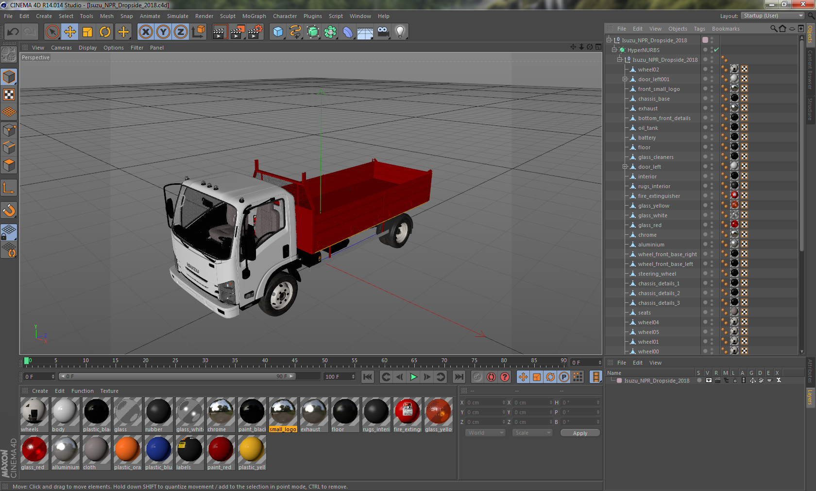 3D Isuzu NPR Dropside 2018 model