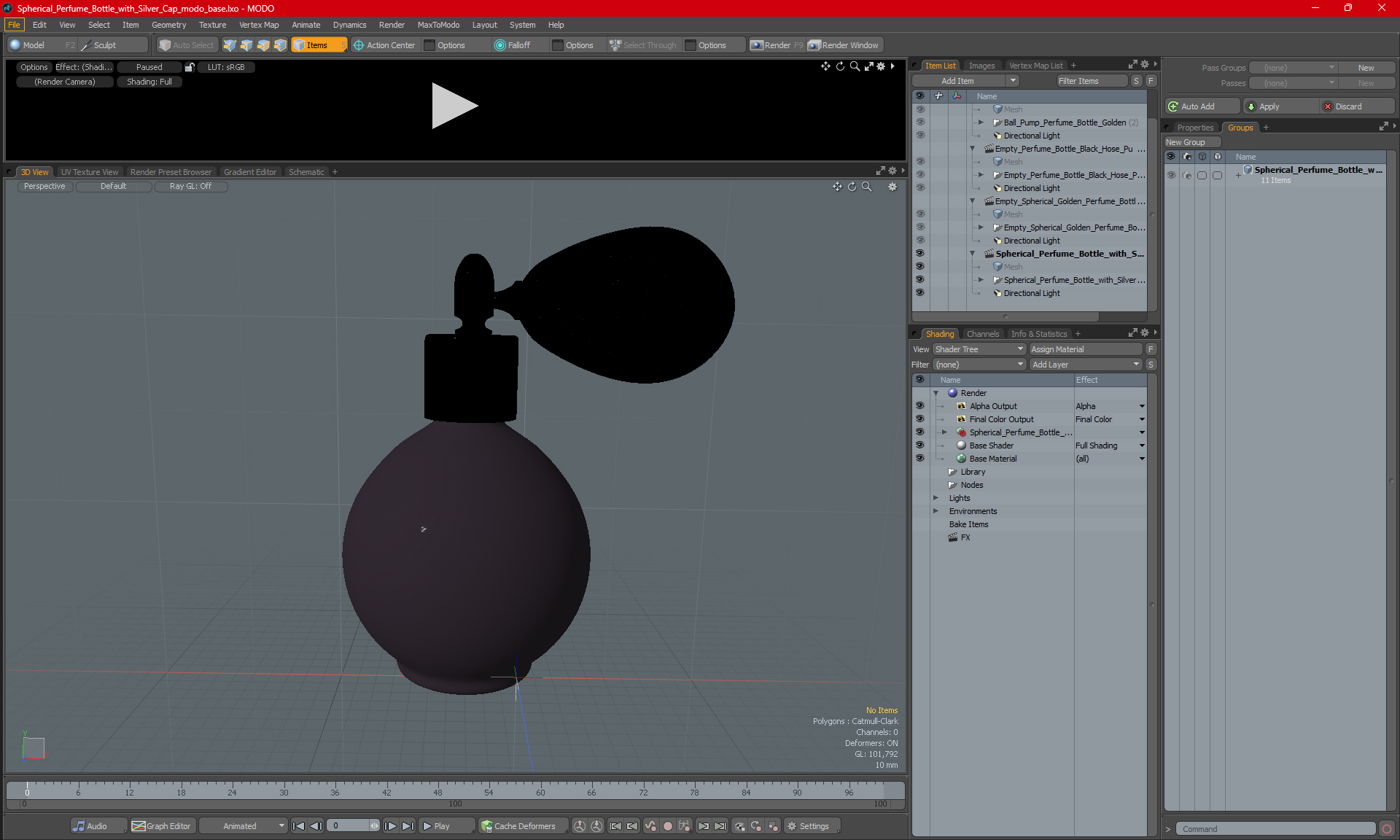 3D model Spherical Perfume Bottle with Silver Cap
