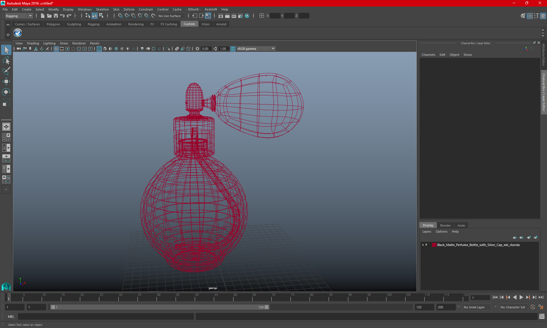 3D model Spherical Perfume Bottle with Silver Cap